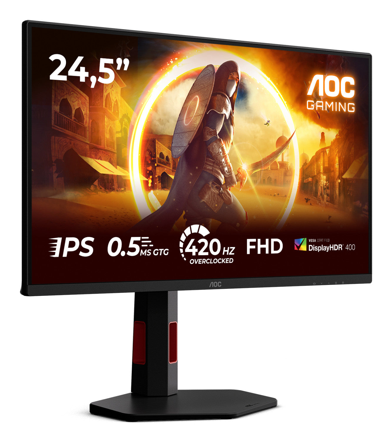 AOC G4 25G4KUR Monitor PC 62,2 cm (24.5") 1920 x 1080 Pixel Full HD LED Nero, Rosso