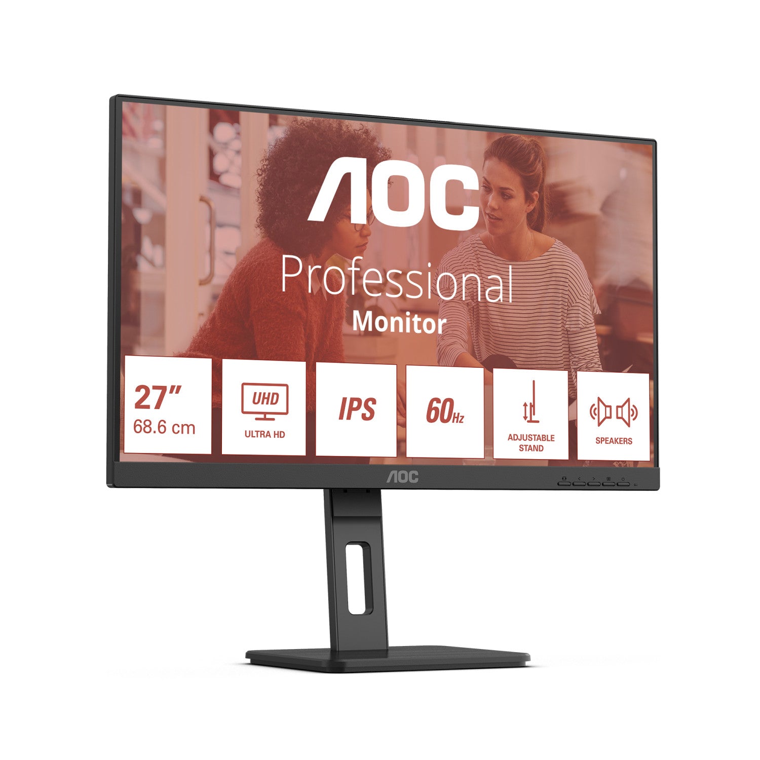 AOC E3 U27E3UF Monitor PC 68,6 cm (27pollici) 3840 x 2160 Pixel 4K Ultra HD LED Nero