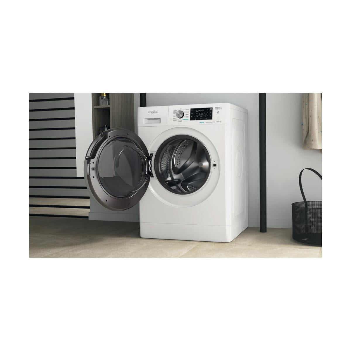 Lavasciuga Whirlpool FFWDD 107625 WBS IT Libera Installazione Caricamento Frontale Bianco Classe E
