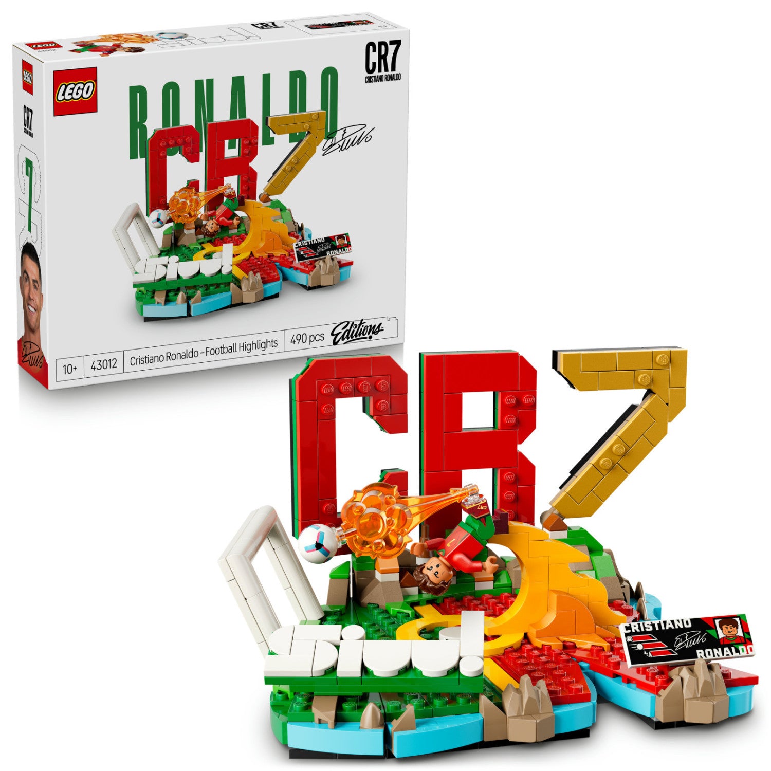 LEGO Editions 43012 Cristiano Ronaldo Highlights Calcistici, Giocattolo 3D Da Esposizione Con Minifigure, Regalo 10 Anni