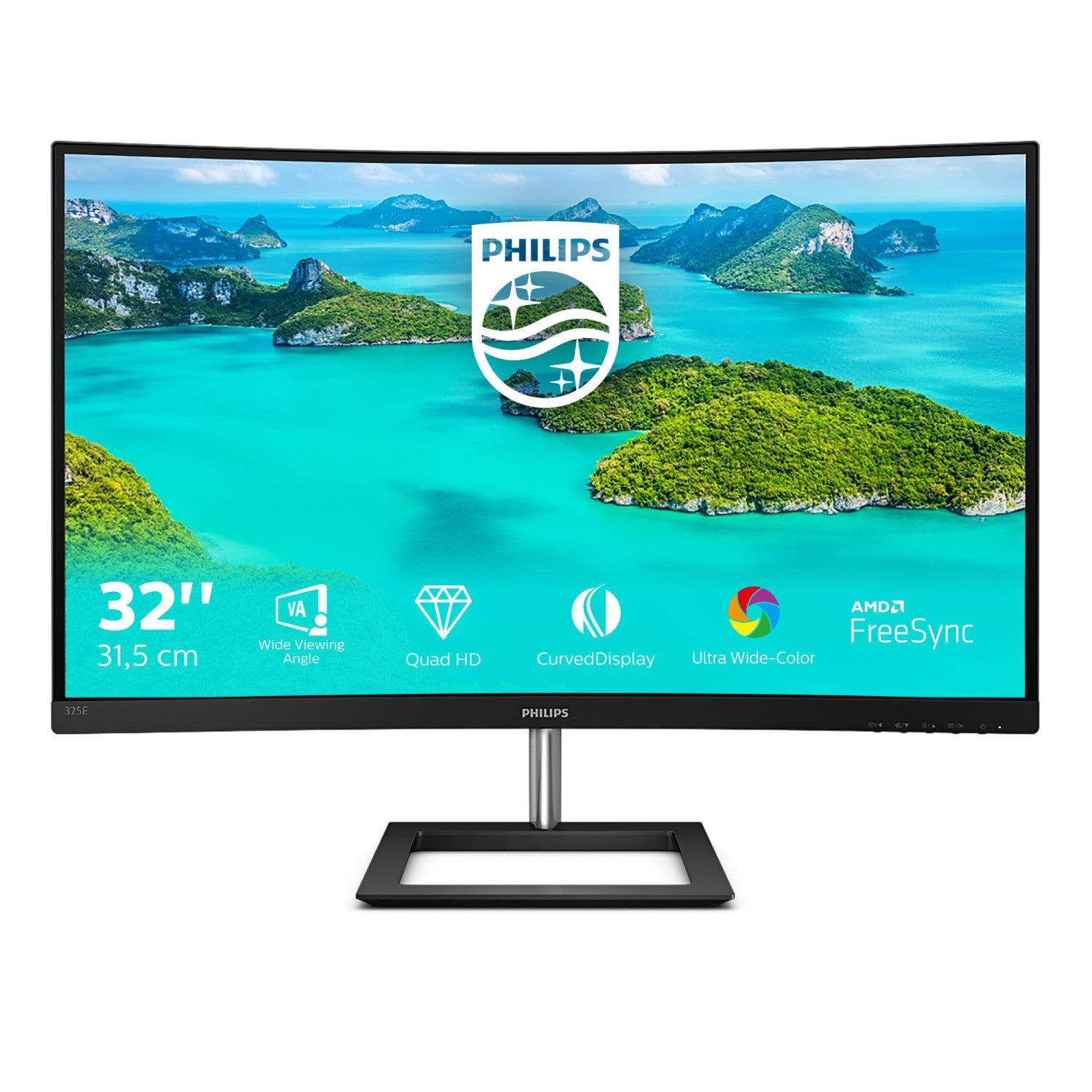 Monitor Pc Curvo Philips E Line 325E1C/00 Schermo 31.5 Pollici Quad Hd Nero