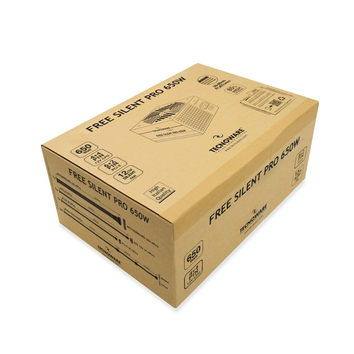 Tecnoware FAL651FSP12 alimentatore per computer 650 W 24-pin ATX ATX Nero