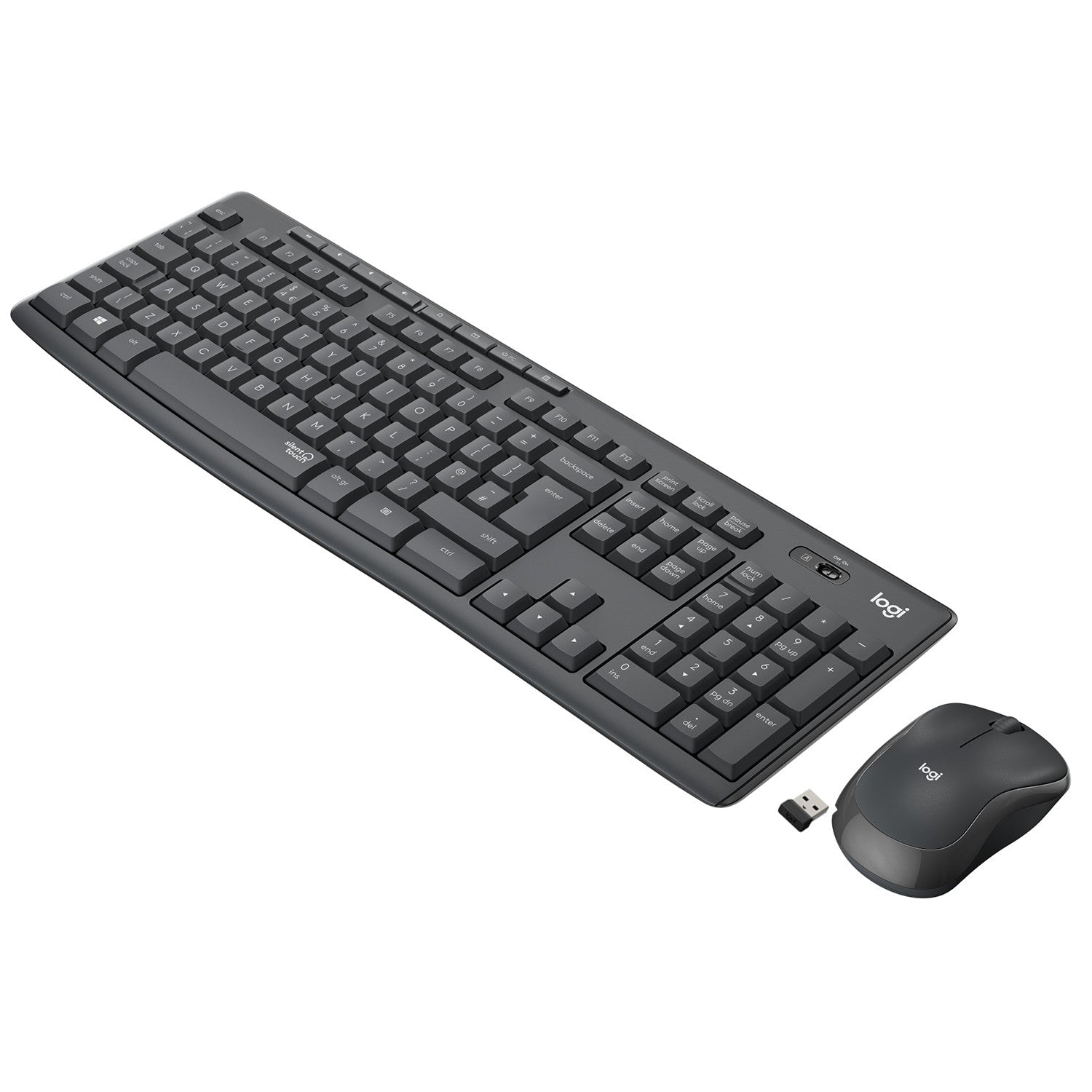 Logitech MK295 Kit Mouse e Tastiera Wireless Tecnologia SilentTouch, Tastierino Numerico, Tasti Scelta Rapida, Tracciamento Ottico Avanzato, Ricevitore USB Nano, Senza Lag, Meno 90 di Rumore
