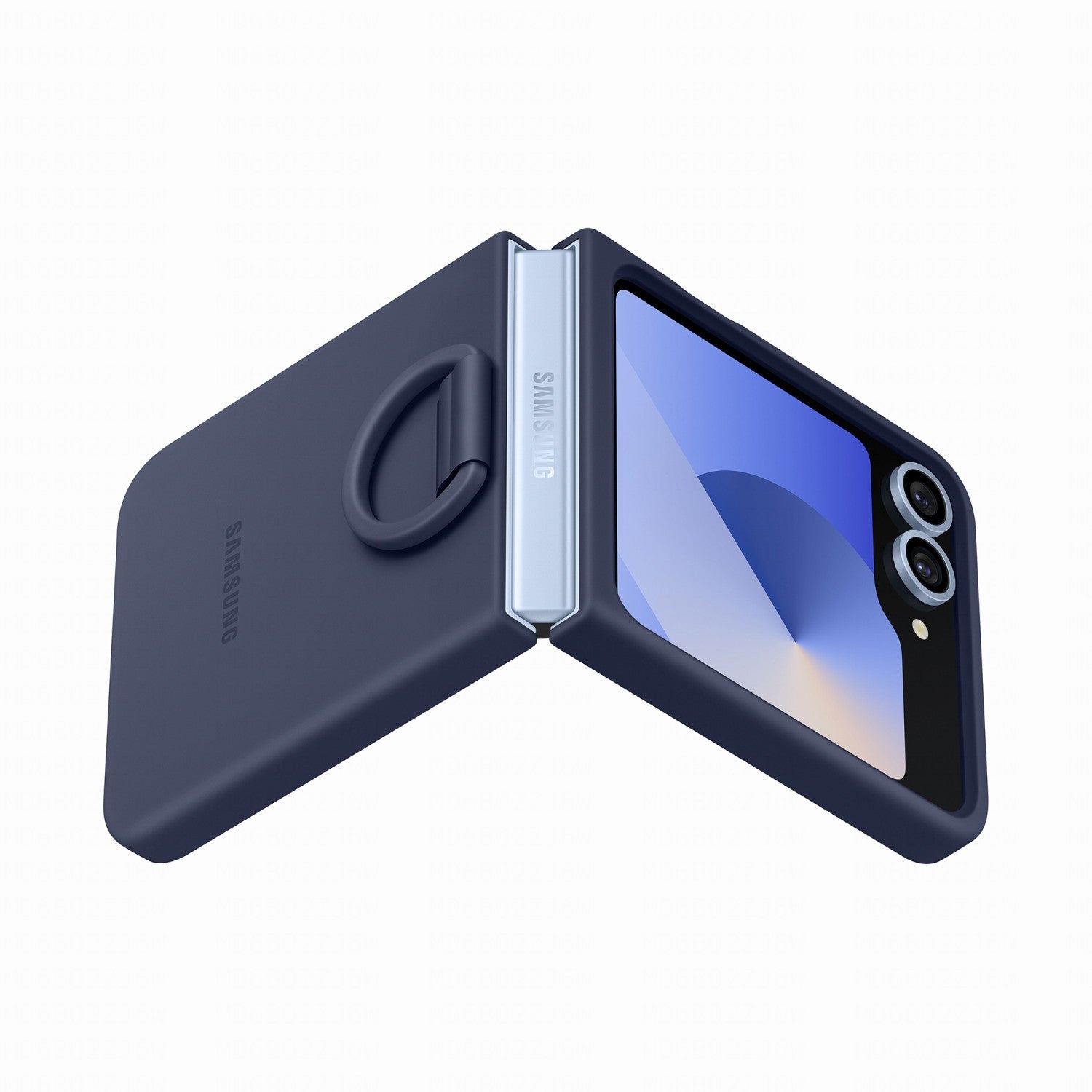 Custodia Silicone Case con Ring Samsung EF-PF741TNEGWW per Galaxy Z Flip 6 Blu Navy