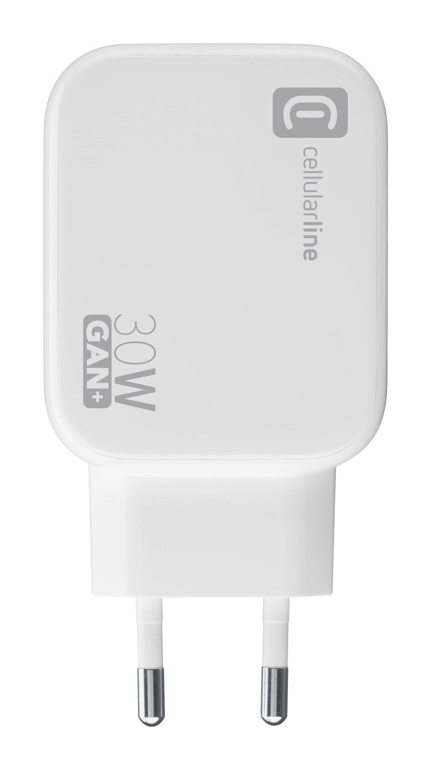 Cellularline Retractable Power 30W Caricabatterie da rete 30W con cavo retrattile USB-C e porta USB-C