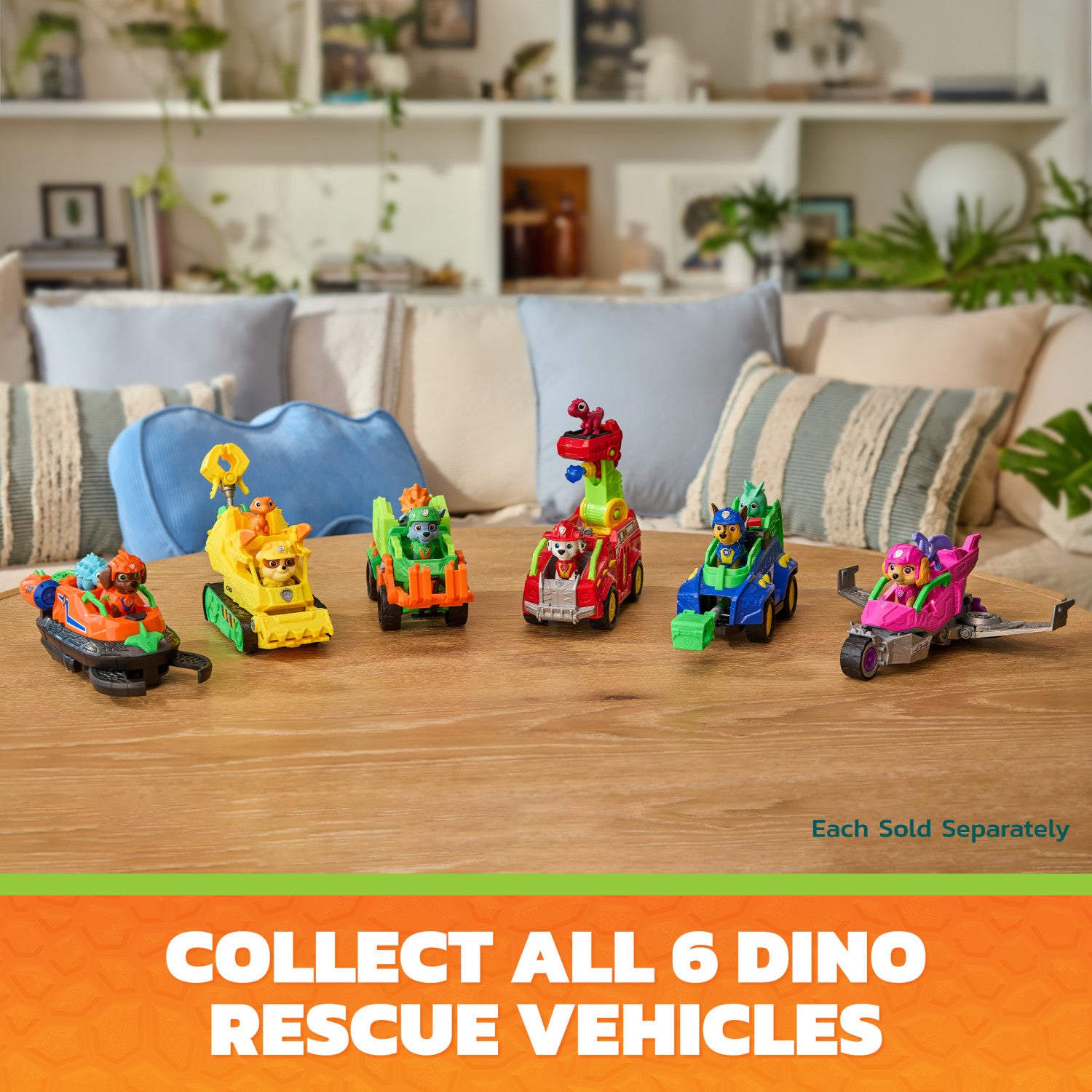 PAW Patrol : The Dino Movie, camion dei pompieri Marshall Dino Rescue con lanciamissili rotante a 360 con 2 action figure, giocattoli per bambine e bambini dai 3 anni in su