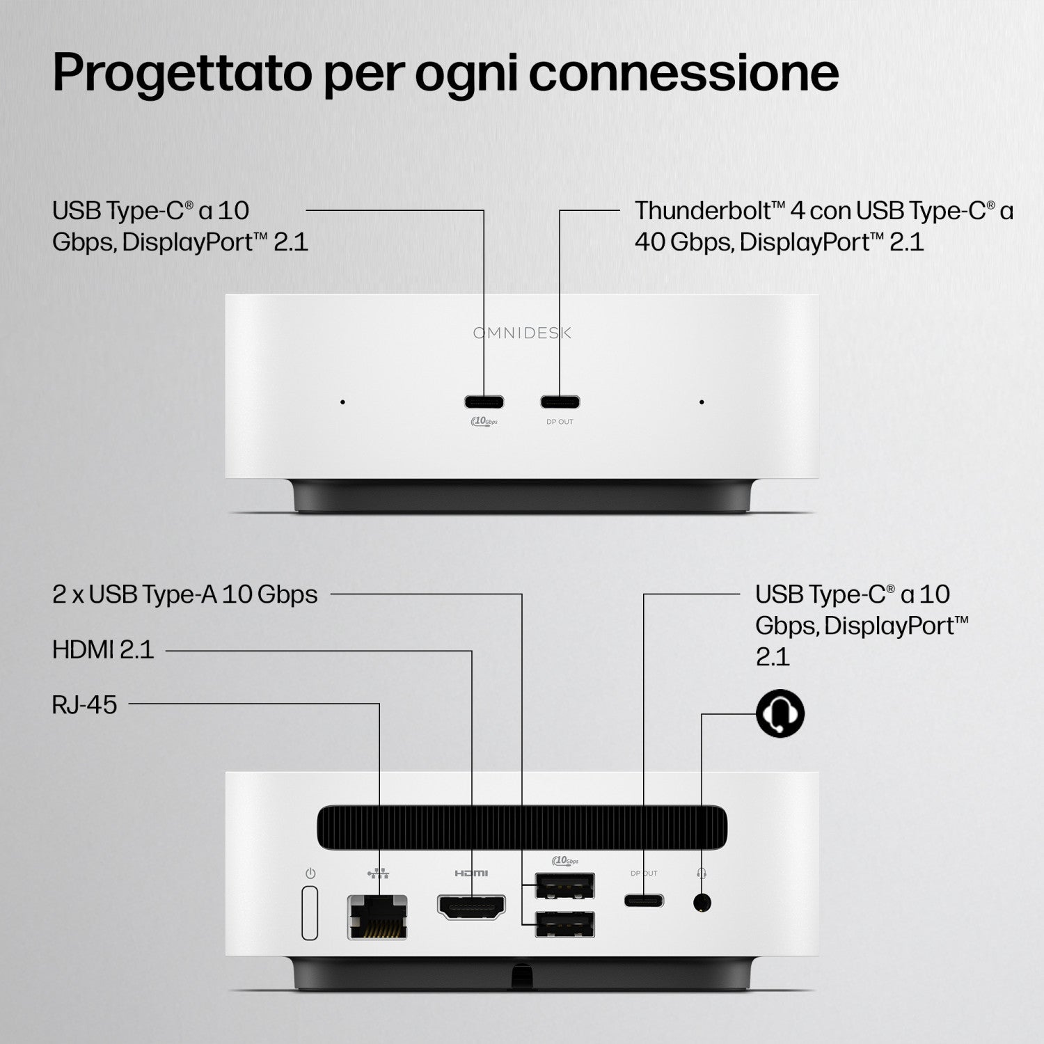 HP E4EU4EA PC/stazione di lavoro Intel Core 5 16 GB LPDDR5x-SDRAM 512 GB SSD Windows 11 Home Mini PC AI PC Bianco
