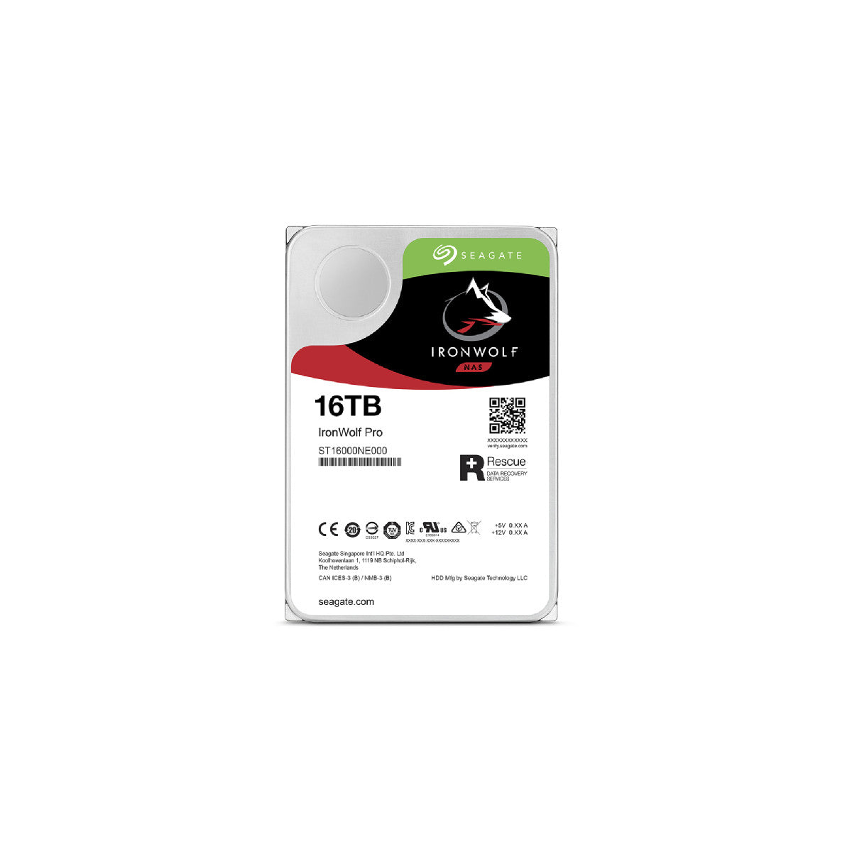 Seagate IronWolf Pro ST16000NT001 disco rigido interno 16 TB 7200 Giri/min 256 MB 3.5"