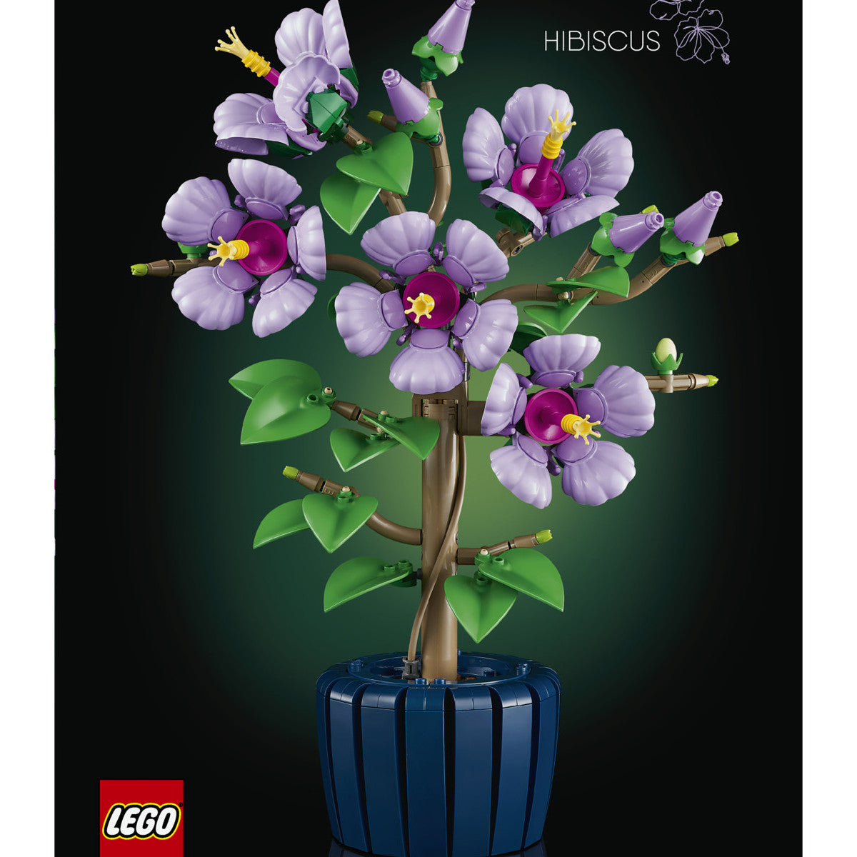 LEGO Botanicals 10372 Ibisco, Pianta Artificiale Con 4 Fiori Finti E Vaso Costruibile, Modellismo Fai Da Te, Regalo Per Adulti