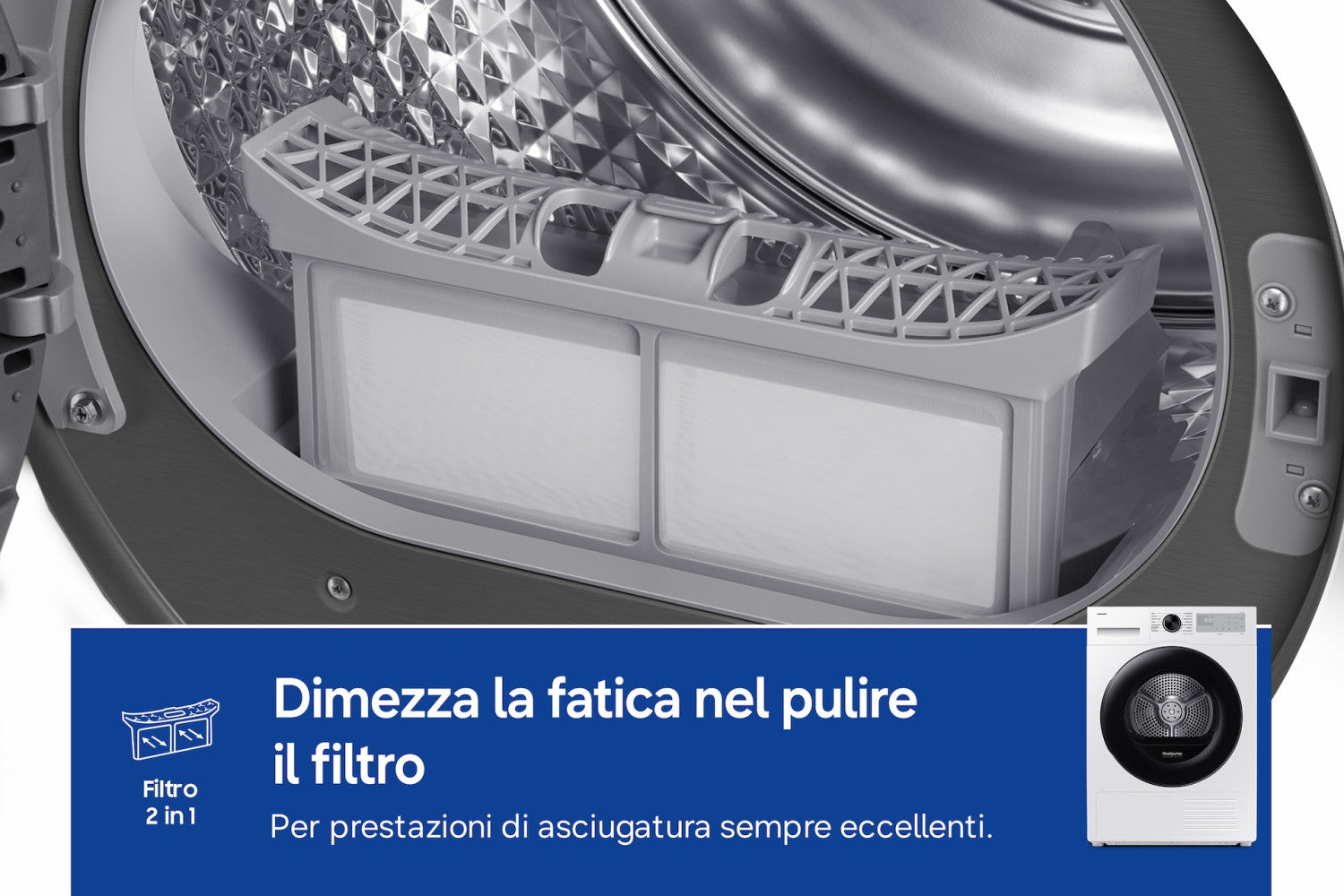 Samsung Asciugatrice Crystal EcoDry 8 Kg DV80DG52B0AHET