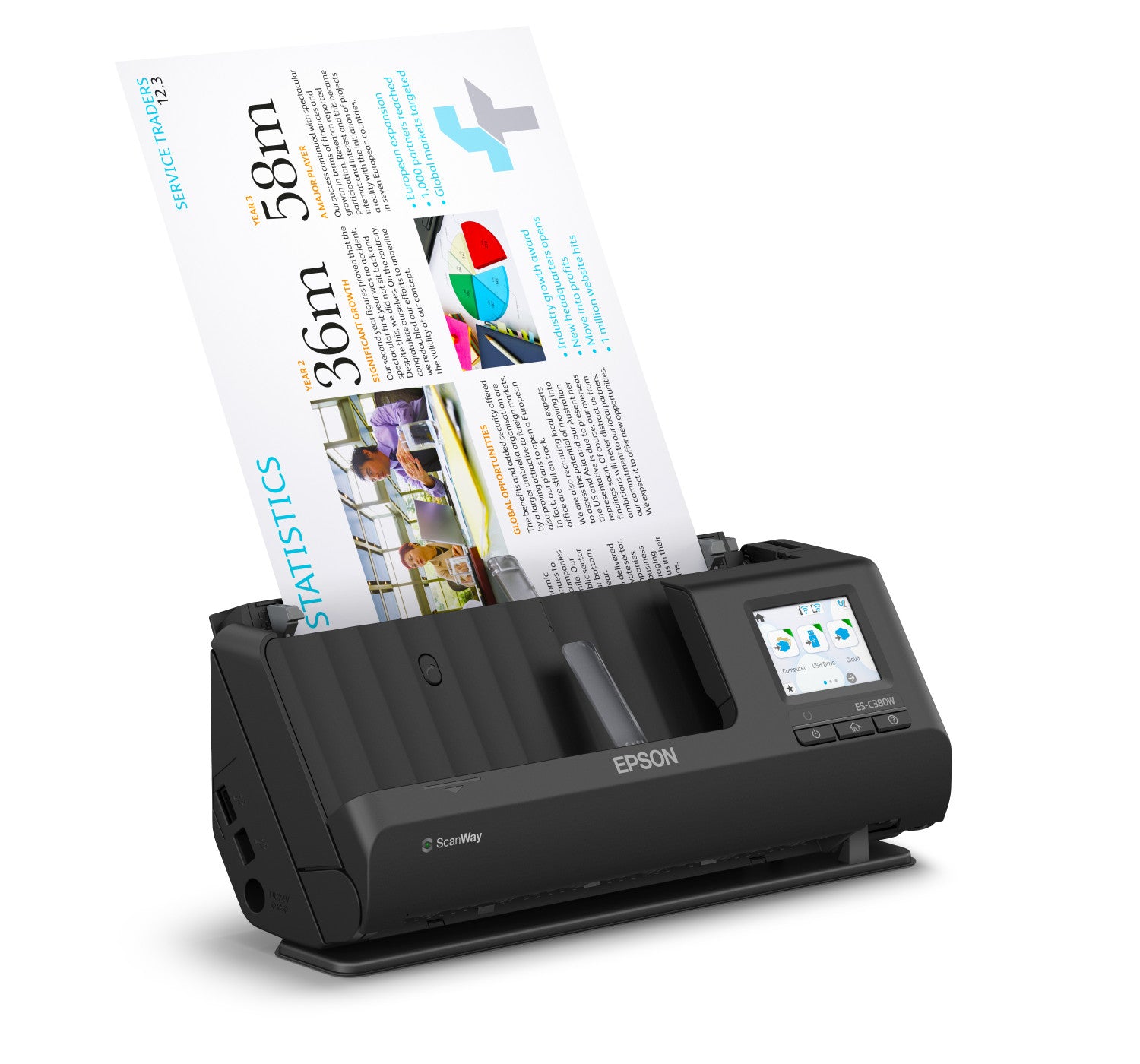 Epson ESC380W Scanner con ADF alimentatore di fogli 600x600 DPI A4 Nero