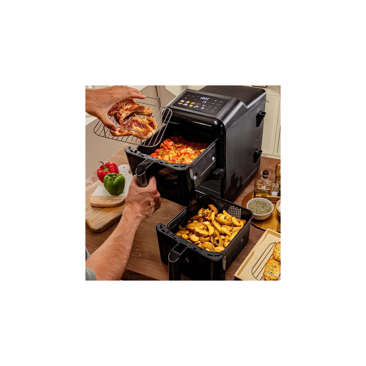 Cecotec A01_EU01_109325 friggitrice Doppia 12 L Indipendente 2900 W Friggitrice ad aria calda Nero