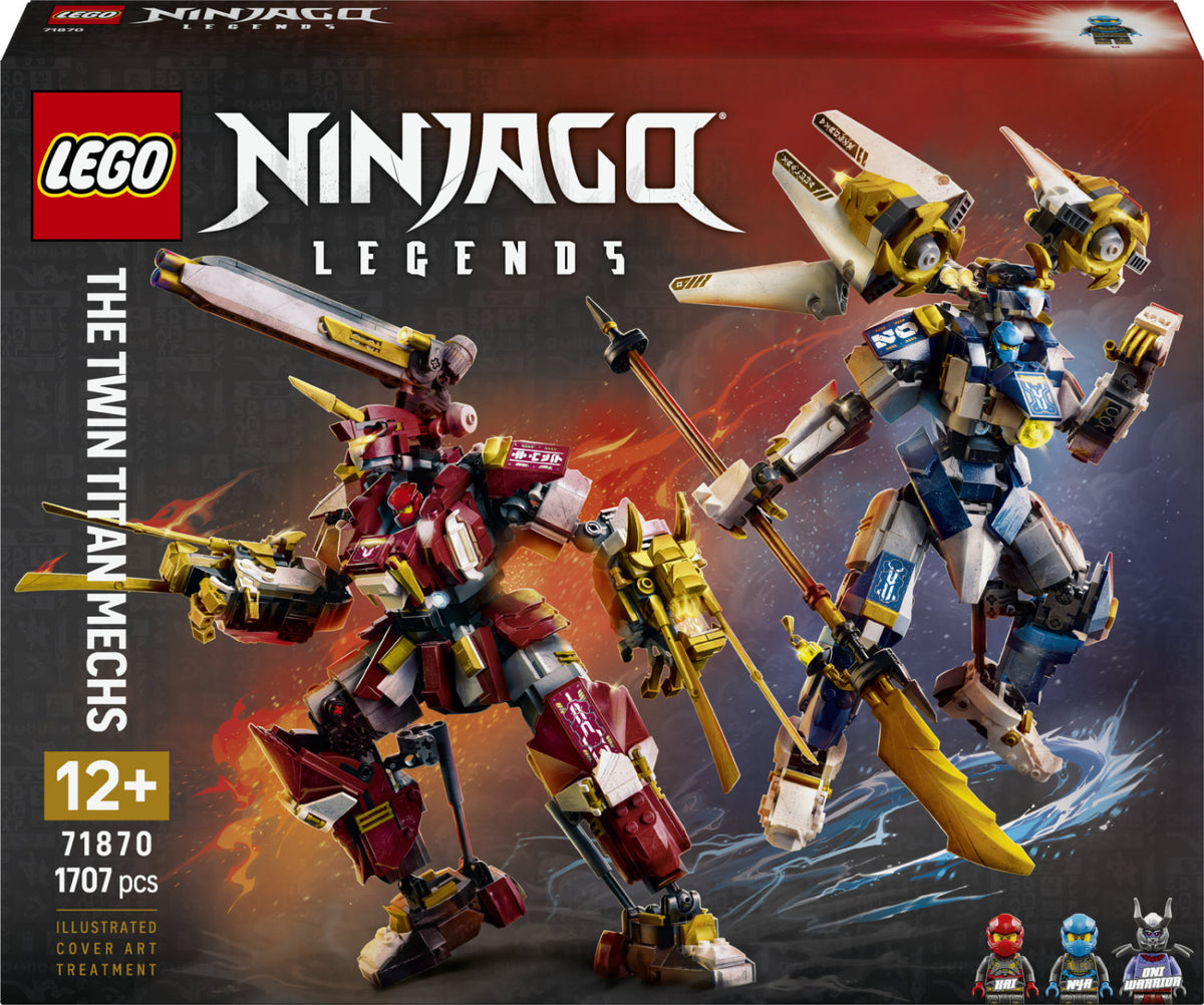 LEGO Ninjago 71870 Mech Titanici Gemelli, Set da Costruzione con 2 Action Figure e 3 Minifigure, 1707 Pezzi, per 12 Anni