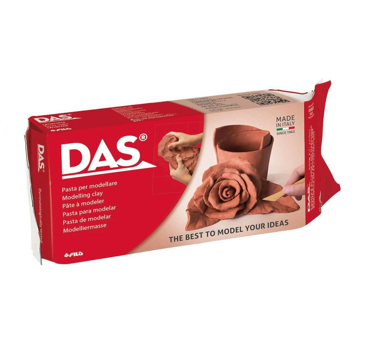 DAS F387600 composto per ceramica e modellazione Argilla da modellazione 1 kg Terracotta 1 pz