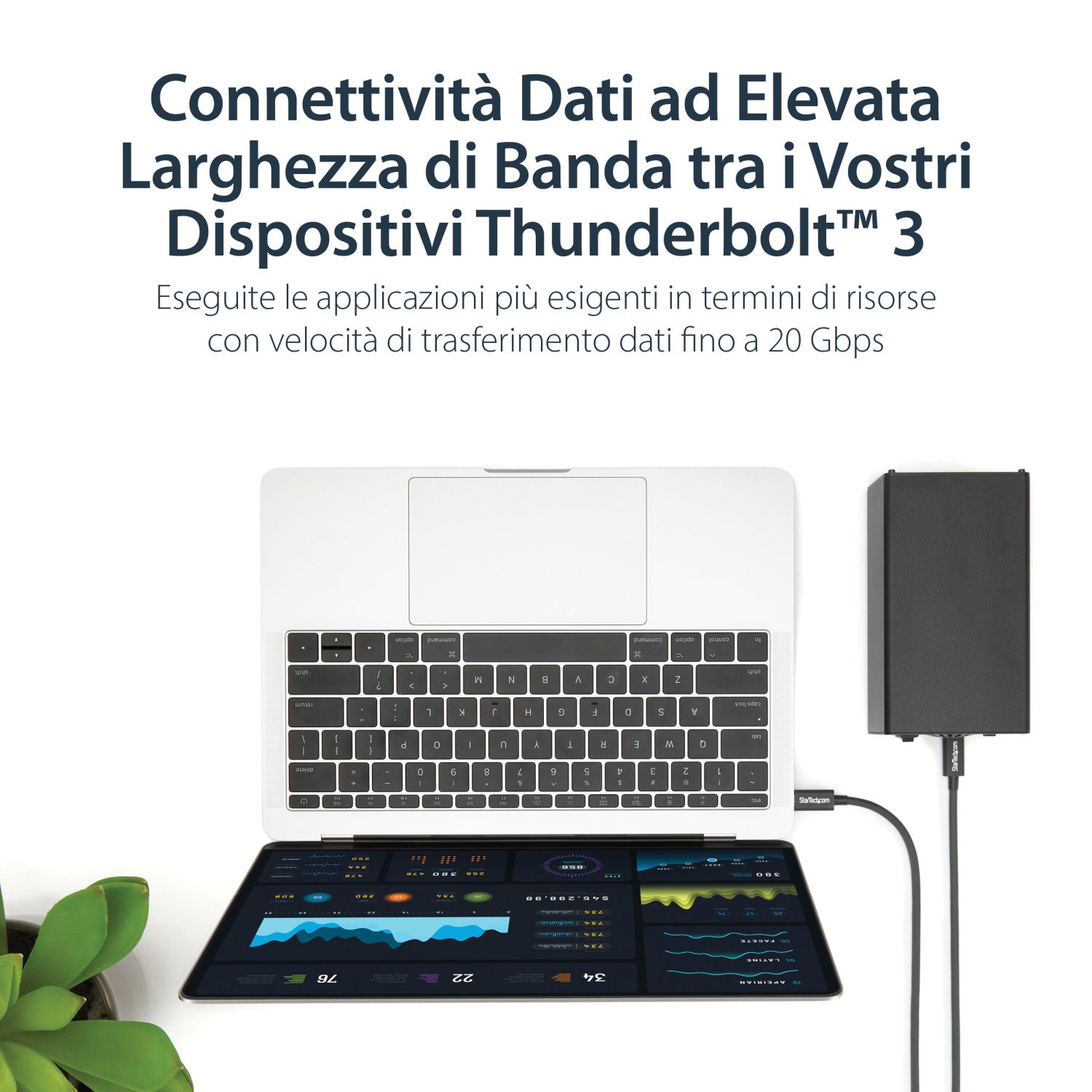 StarTech.com Cavo Thunderbolt 3 da 1m, 20Gbps, 100W PD, 4K, Certificato Thunderbolt, Compatibile con Thunderbolt 4/USB 3.2/DP Alt Mode/USB4