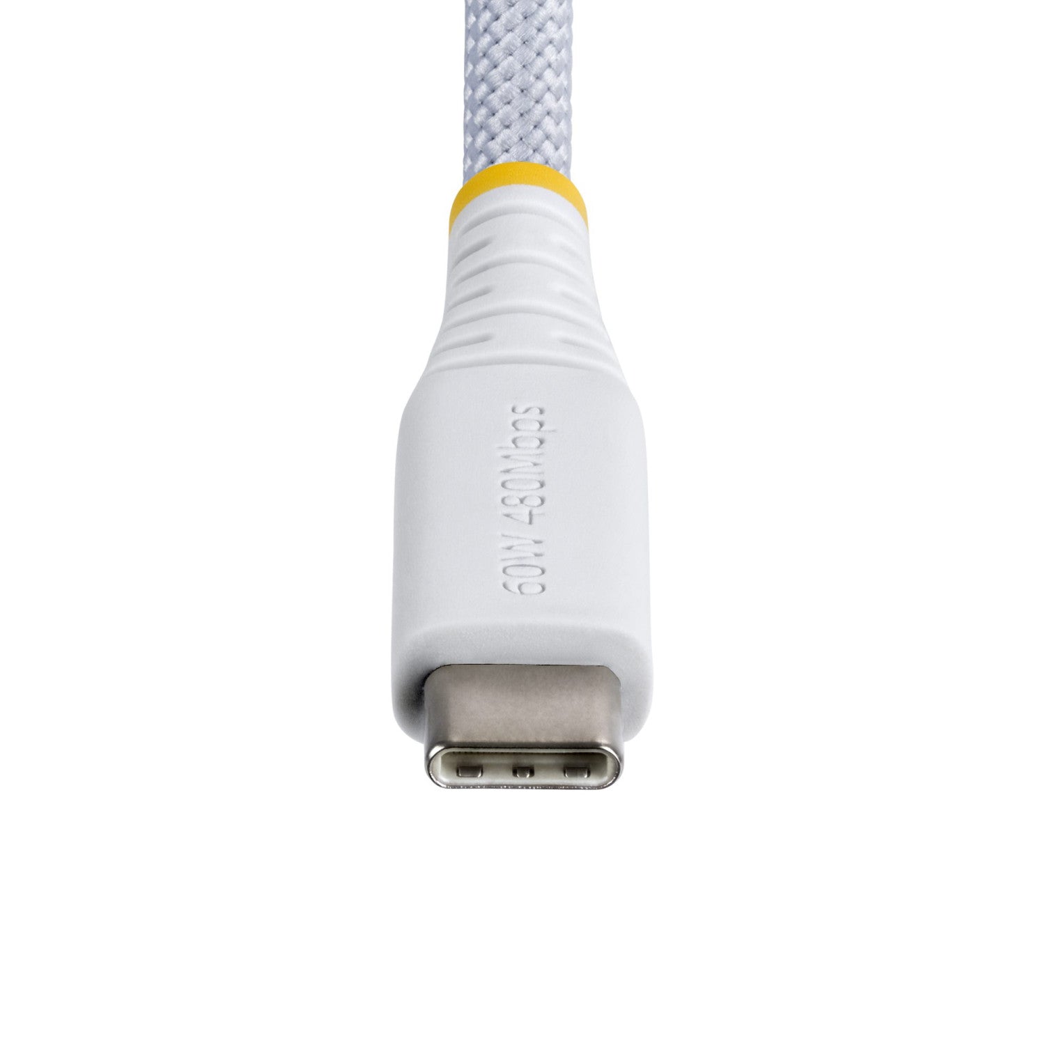 StarTech.com Cavo di Ricarica USB-C Bianco da 1m, 60W (3A) PD, Guaina con Doppio Strato Intrecciato in Nylon/TPE, Robusto Cavetto USB 2.0 per la Ricarica di Laptop