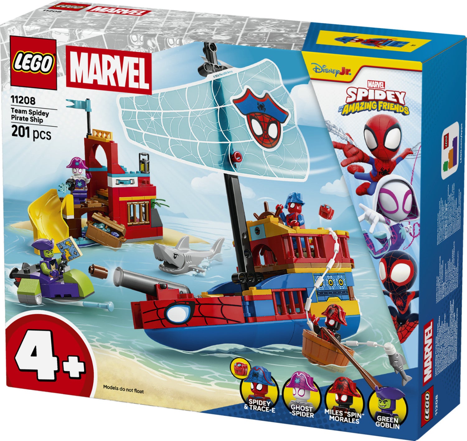 LEGO Marvel Nave Pirata del Team Spidey 11208 Set da Costruzione 201 Pezzi 4 Minifigure dai 4 Anni