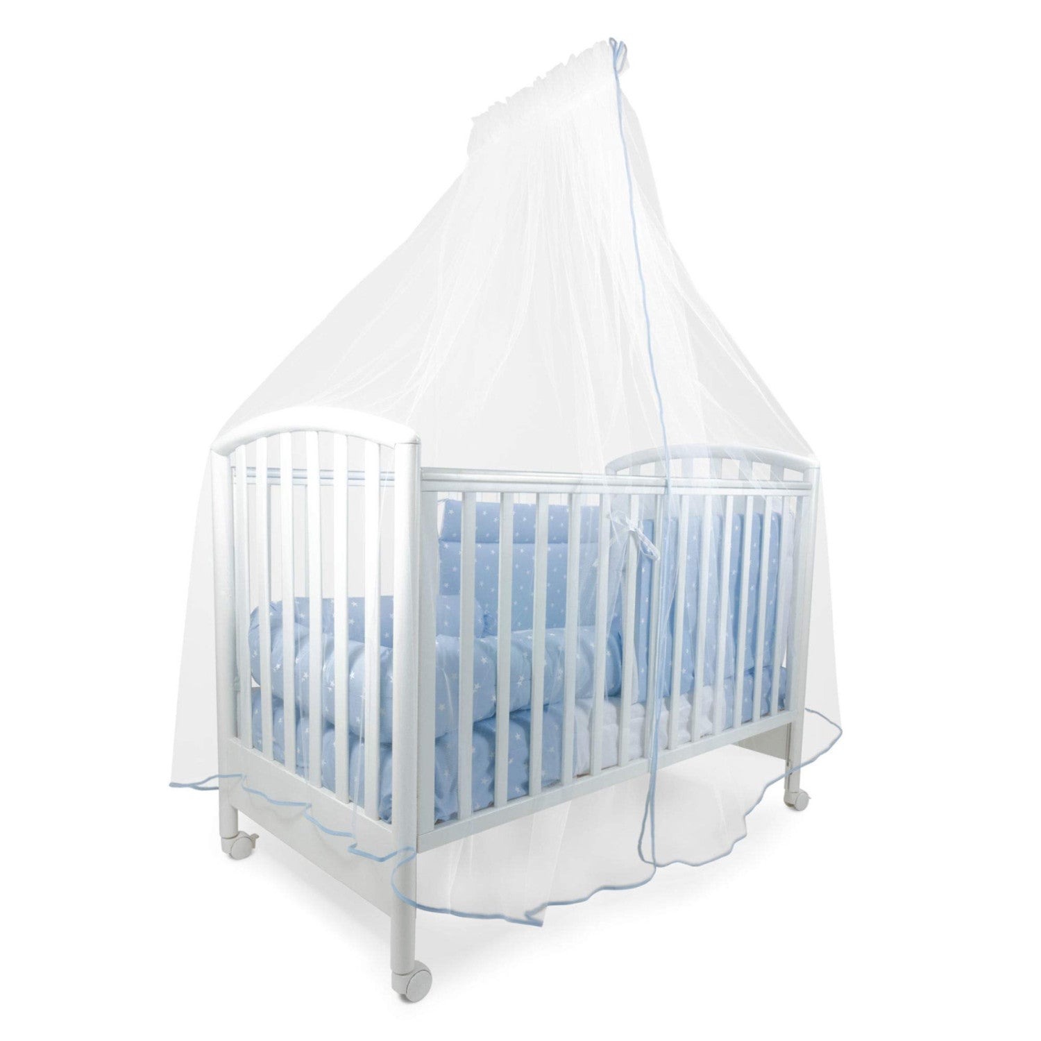 Baby Idea Zanzariera per Lettino 6020BC con Asta in Tulle Bianco