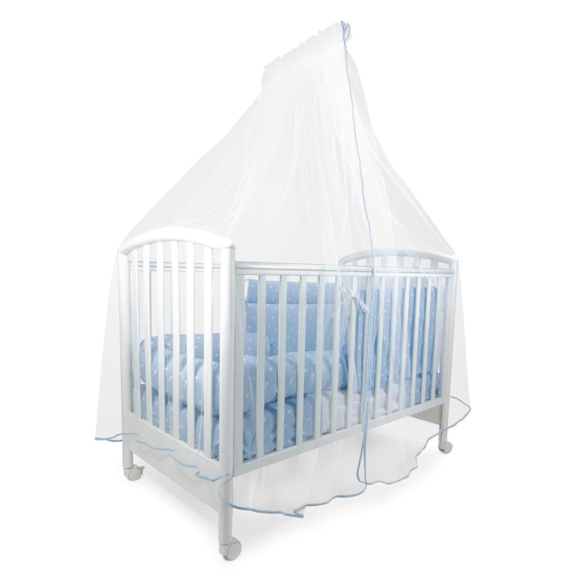 Baby Idea Zanzariera per Lettino 6020BC con Asta in Tulle Bianco