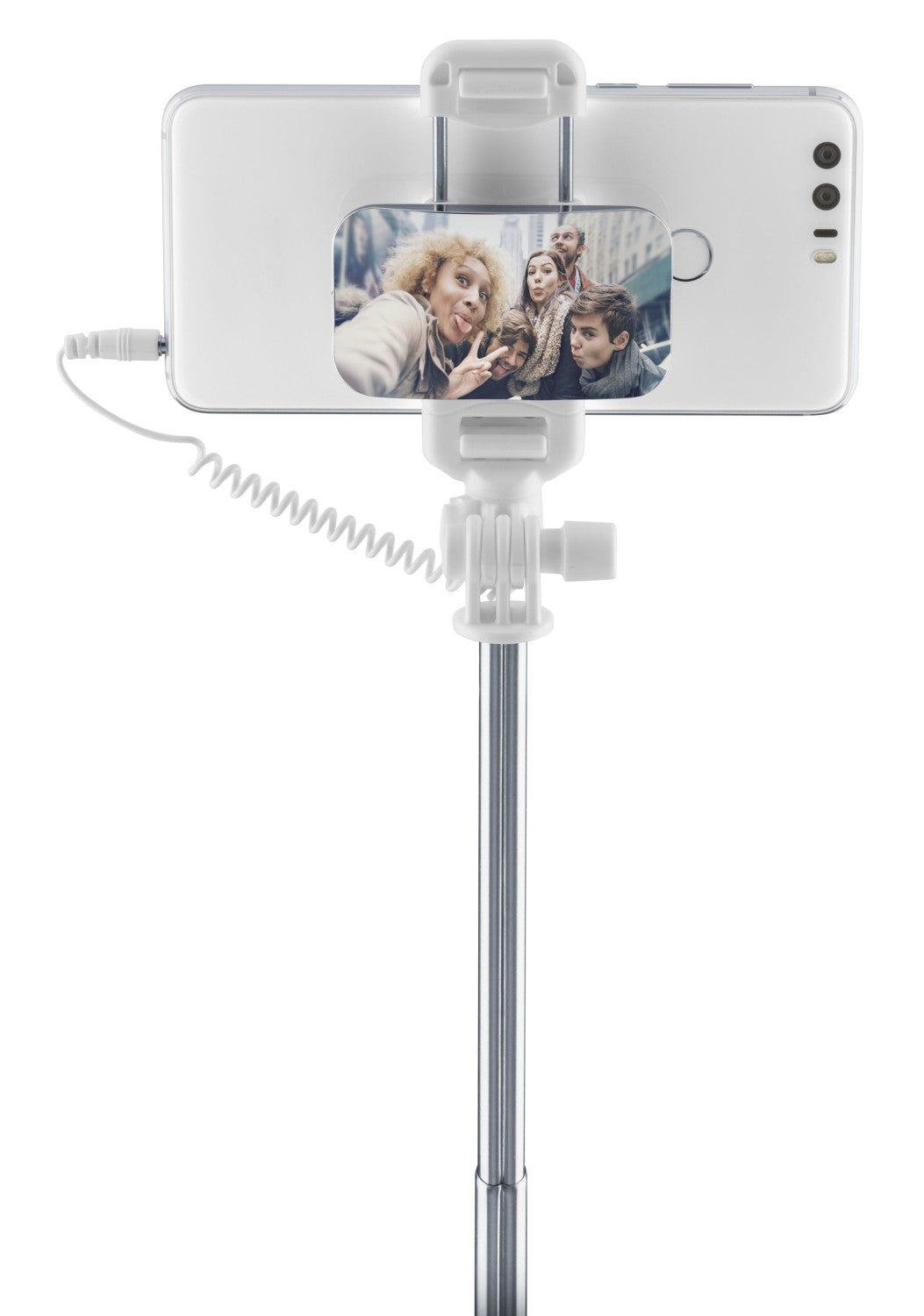 Cellularline Total View - Universale Asta per selfie con specchio girevole