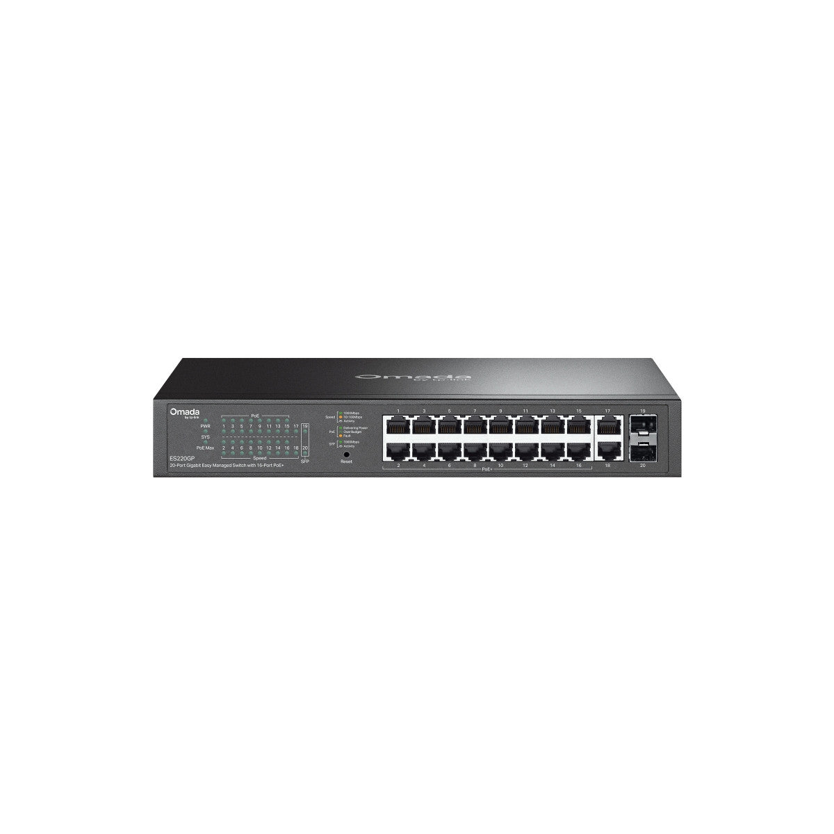 OMADA ES220GP switch di rete Gestito Gigabit Ethernet (10/100/1000) Supporto Power over Ethernet (PoE) Nero