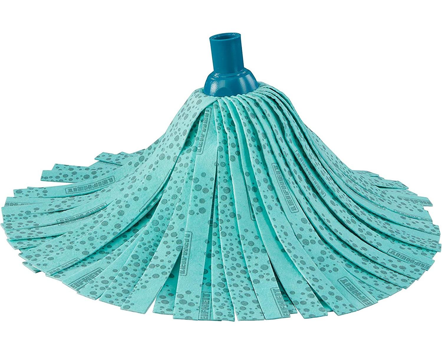 Leifheit 52069 Testina Sostitutiva Lavapavimenti a Frange Classic Mop Viscose Plus Bianco Verde