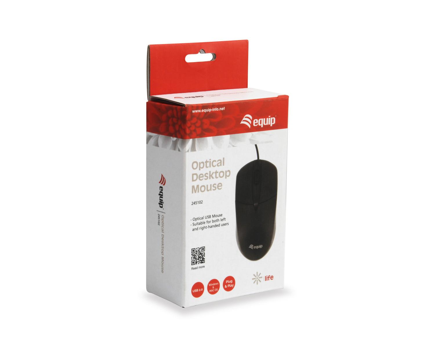 Equip 245102 mouse Ambidestro USB tipo A Ottico 1000 DPI