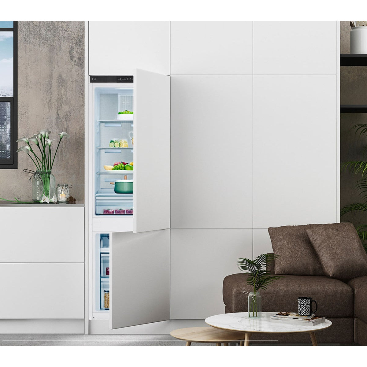 LG GTFN256SET frigorifero con congelatore Da incasso 233 L E Bianco