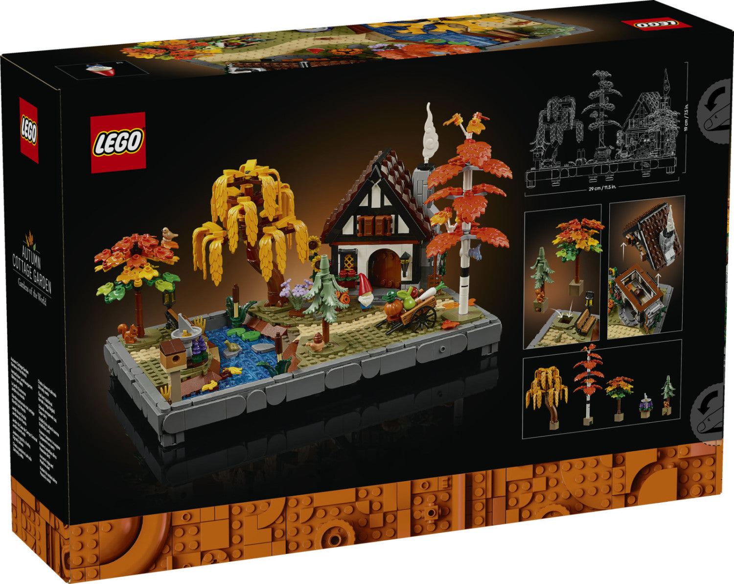 LEGO Icons Giardino Autunnale del Cottage 11372 Set da Costruzione per Adulti 1102 Pezzi
