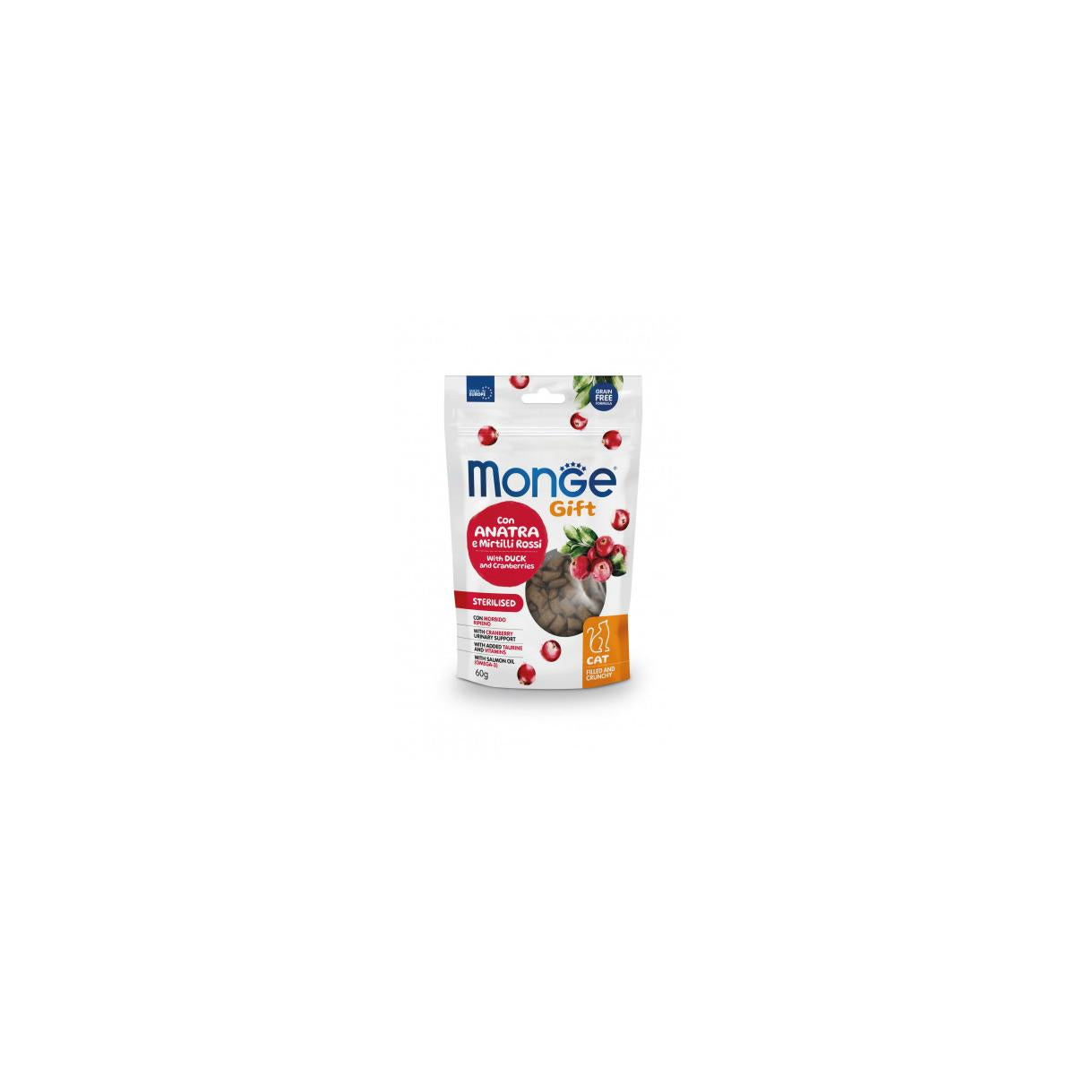 Monge Gift cibo secco per gatti 60 g Adulto Mirtillo, Anatra