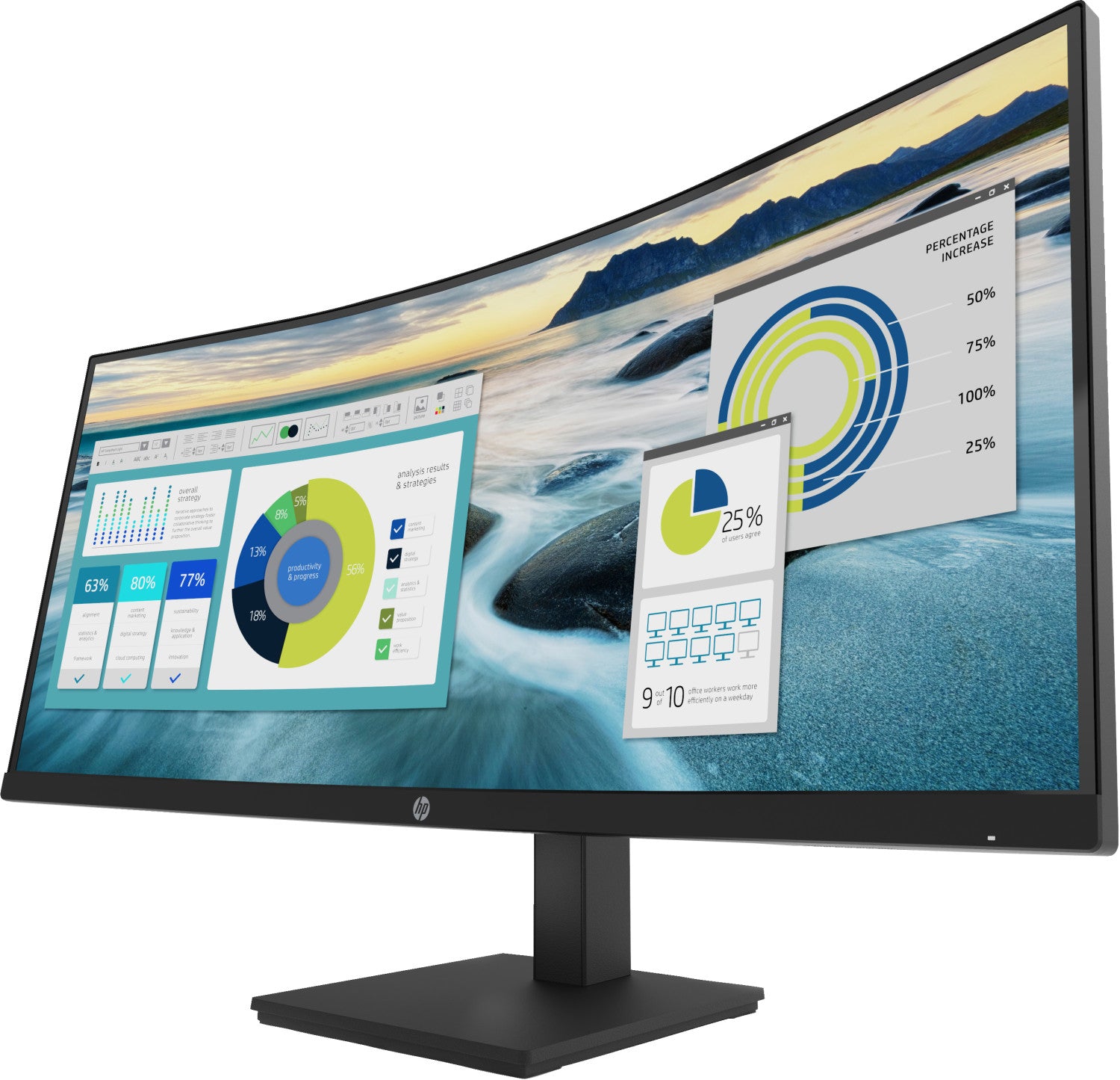 HP P34hc G4 WQHD USB-C Curved Monitor Monitor PC 86,4 cm (34pollici) 3440 x 1440 Pixel Quad HD LED Nero