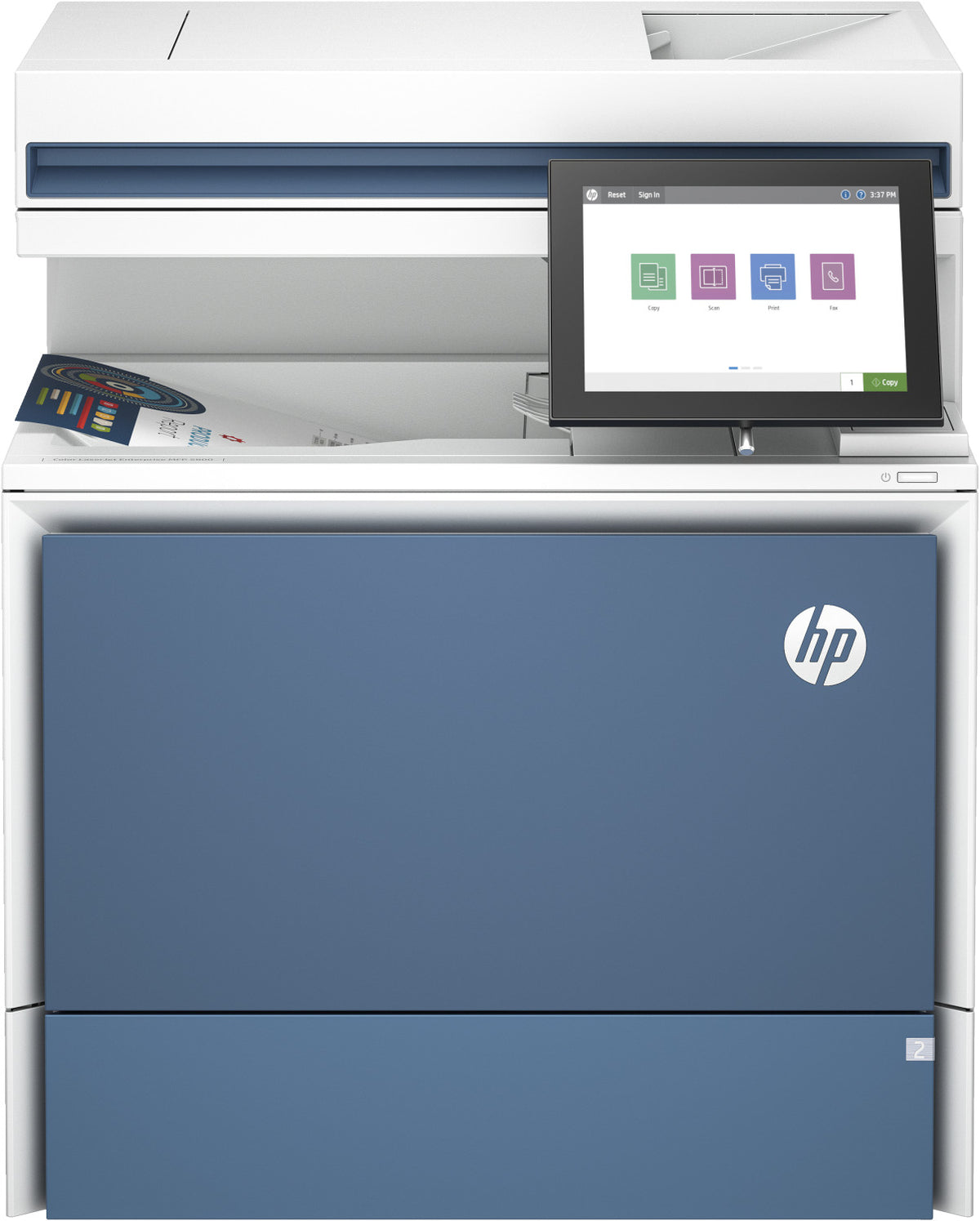 HP 6QN29A Stampante LaserJet Color Enterprise MFP 5800dn Printer Stampante Laser A4 1200x1200 DPI 43 ppm Bianco Blu