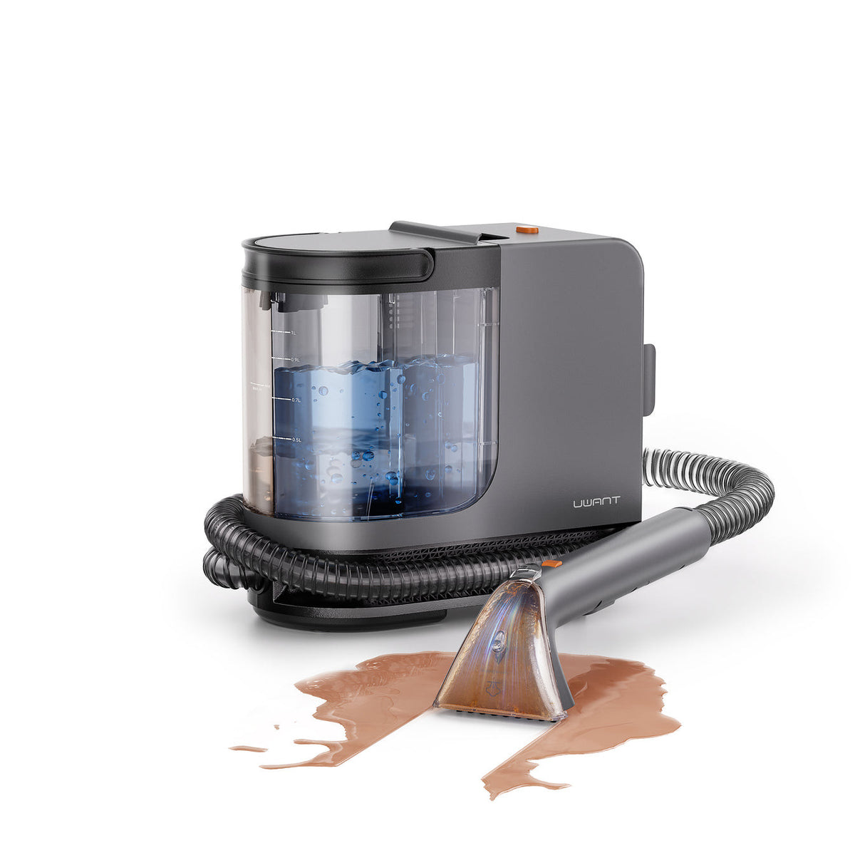 UWANT Y200 Steam macchina per pulire il tappeto Portatile Grigio, Nero