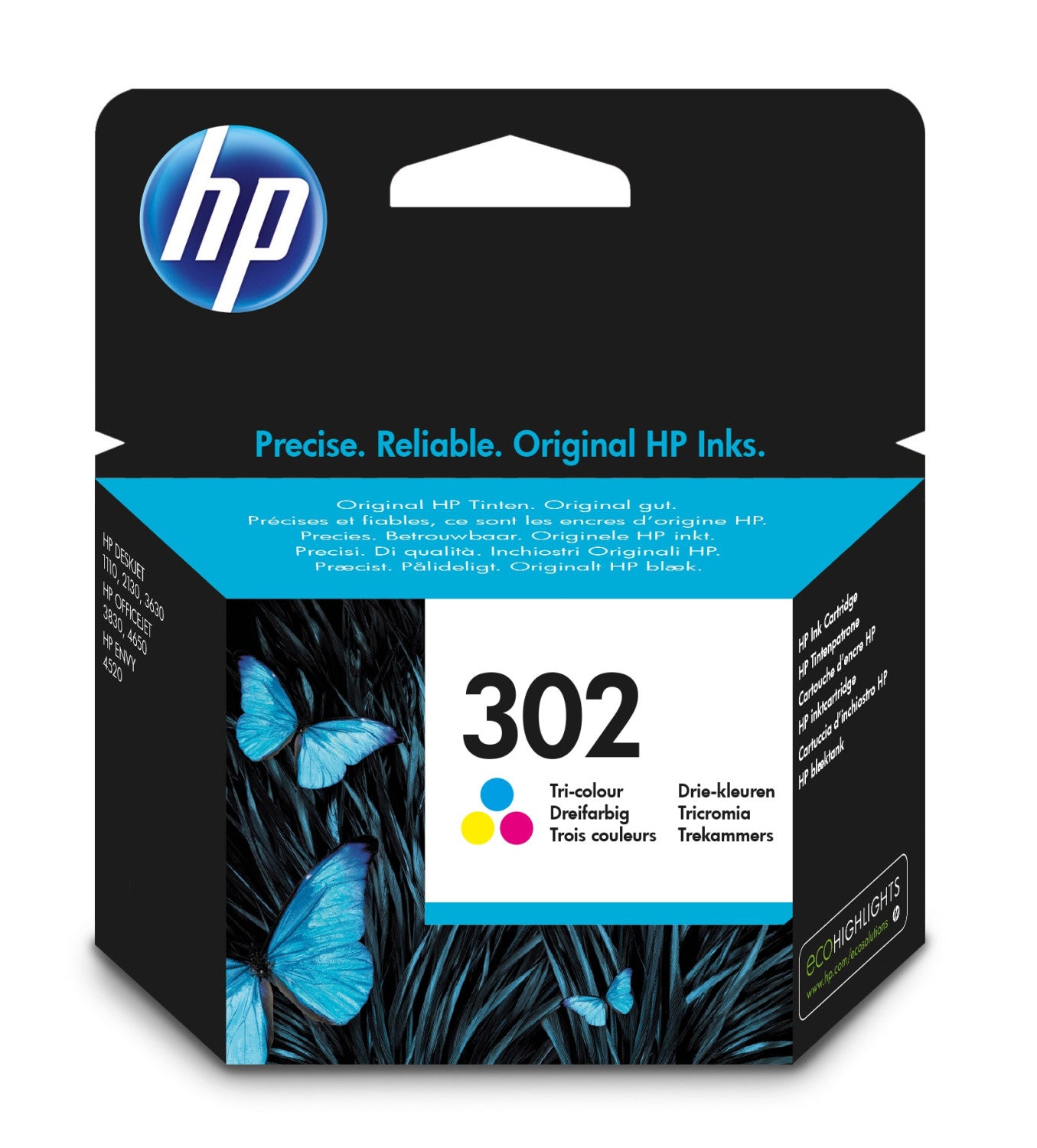 HP 302 Tri Color Original Ink Cartridge Cartuccia d'Inchiostro 1 pz Resa Standard Ciano Magenta Giallo