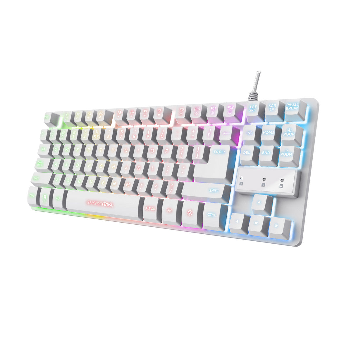 Trust GXT 833W Thado tastiera Gaming USB Olandese Bianco