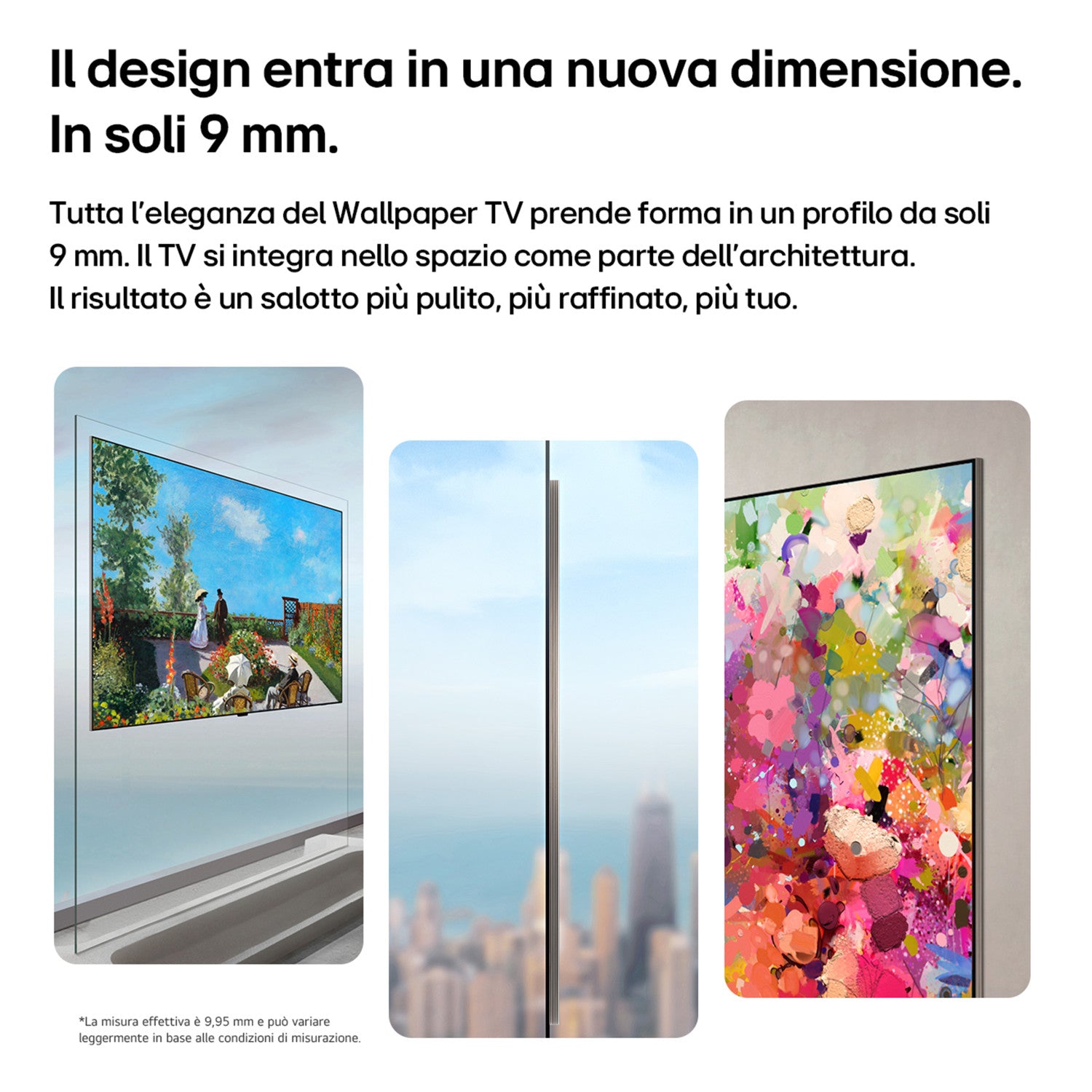 LG OLED evo AI Wallpaper TV 77 pollici W6 OLED77W69LA, 4K, spessore 9,9mm, True Wireless, Staffe filo muro SMART TV 2026