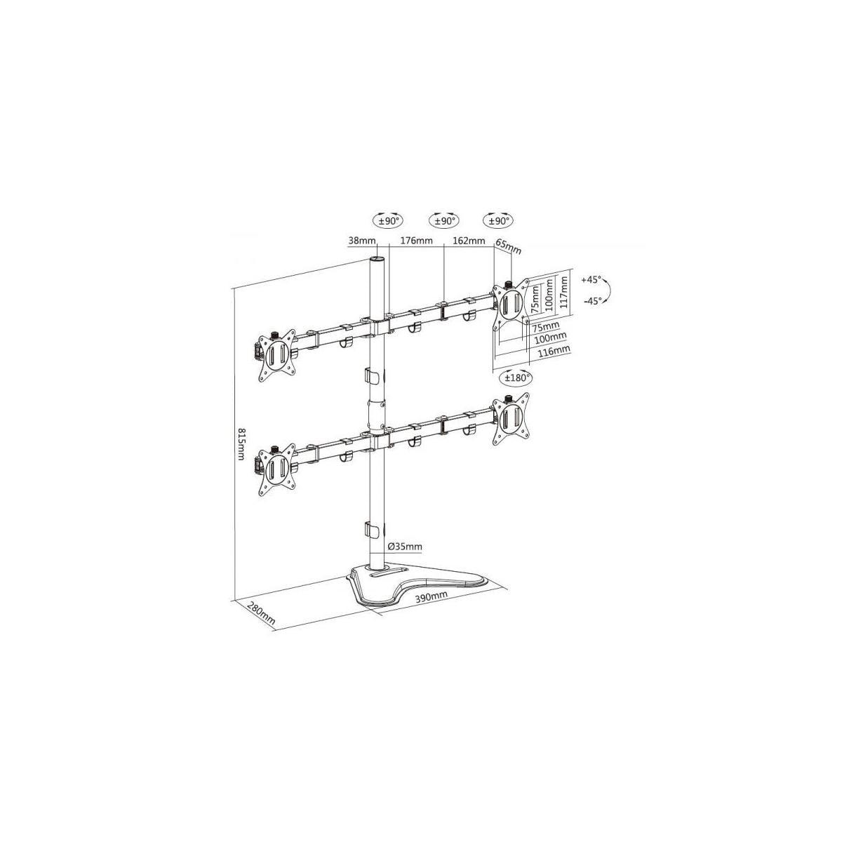 Equip 650127 supporto da tavolo per Tv a schermo piatto 81,3 cm (32") Nero Scrivania