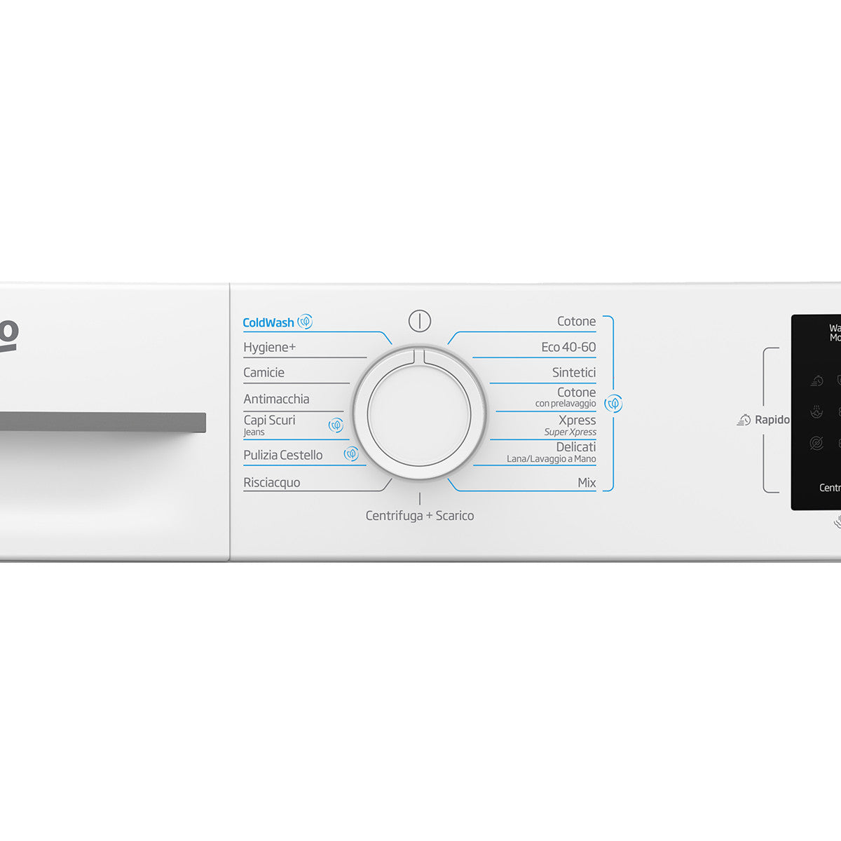 Beko b300 BMWRU3821W: Lavatrice 8kg, Classe A, 1200giri, linea estetica NX, motore inverter, Display Touch, oblò bianco, tecnologia EnergySpin