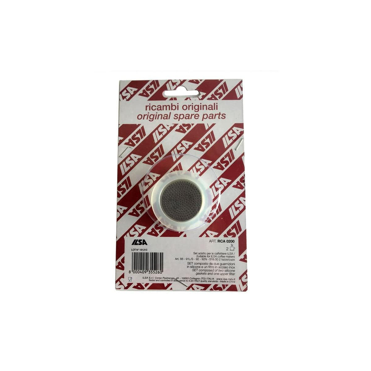 Ilsa Set 2 Guarnizioni In Silicone 1 Filtro In Acciaio Inox Per Caffettiera 4 Tazze Slancio, Elly E Omnia Express