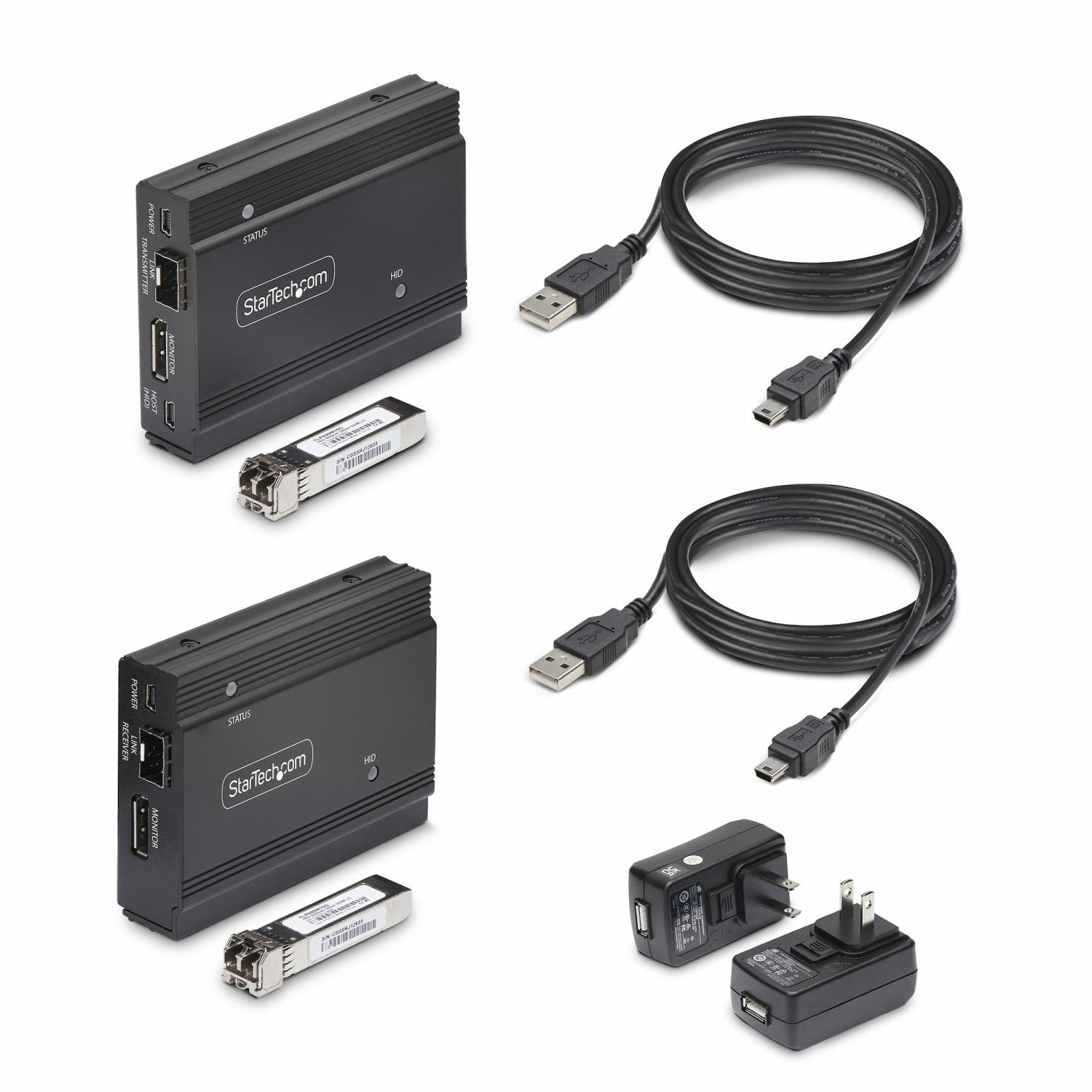 StarTech.com KVM Extender DisplayPort su fibra ottica 4K 60Hz kit di estensione fino a 300m multimodale con moduli SFP preinstallati 3x USB HID