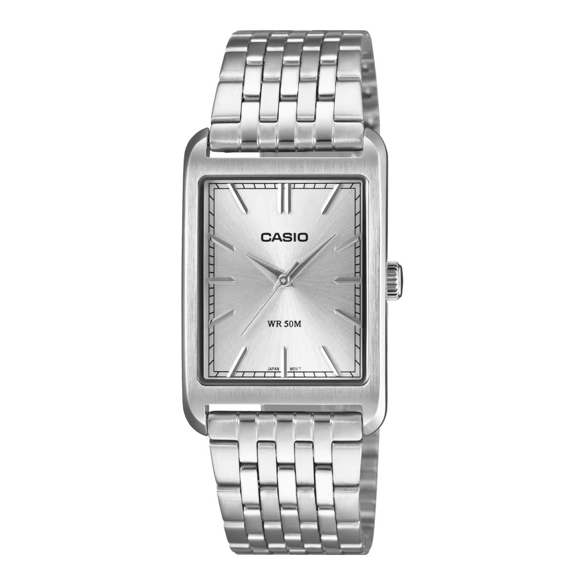 Casio Orologio Uomo MTP-B215D-7AVEF Quarzo Analogico Cassa Rettangolare Acciaio Inox Quadrante Argento 50M