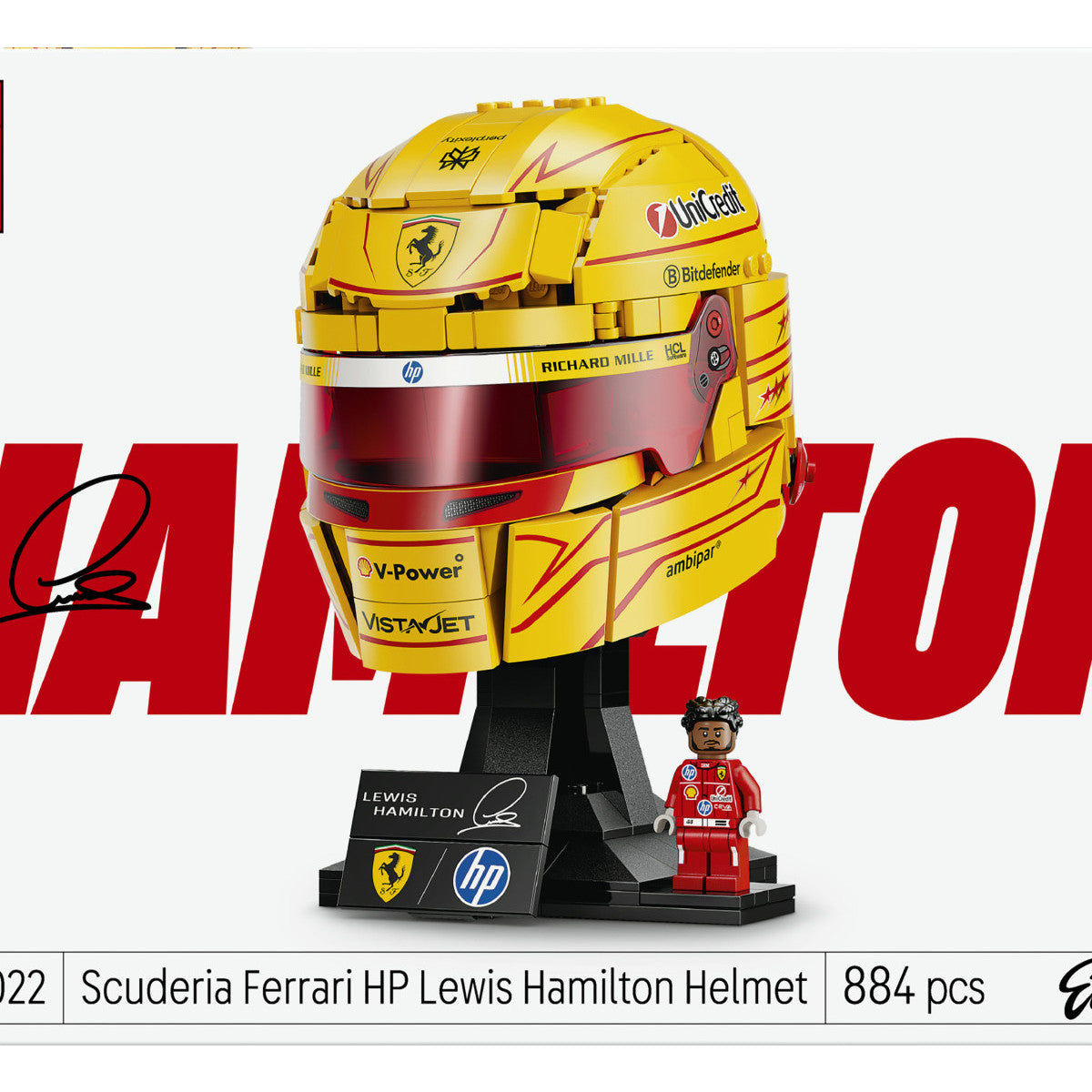 LEGO Editions 43022 Casco Di Lewis Hamilton Scuderia Ferrari HP, Con Minifigure F1 Da Collezione, Regalo Ragazzi E Fan 14