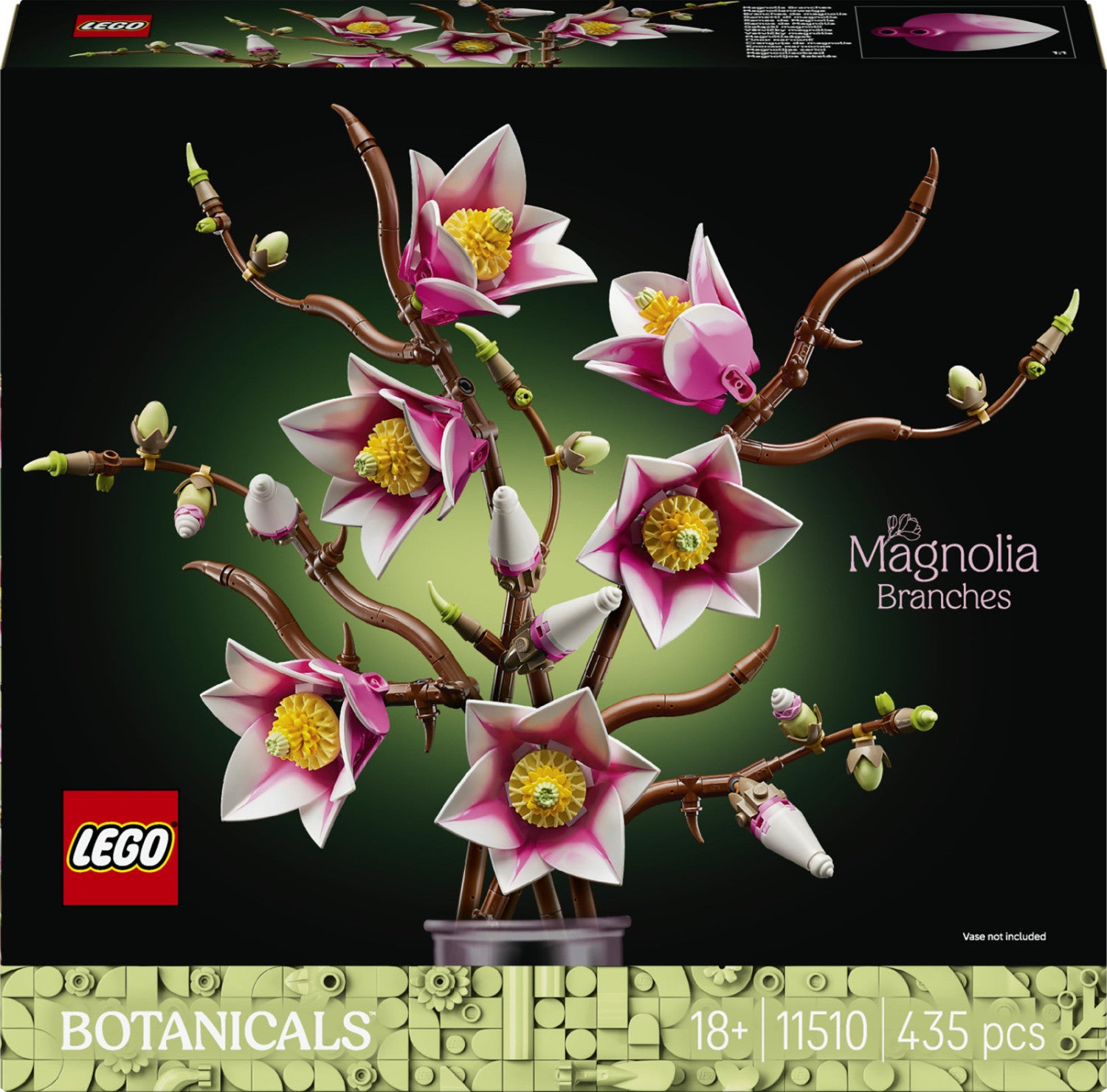 LEGO Botanicals 11510 Rametti di Magnolia Set da Costruzione per Adulti 435 Pezzi