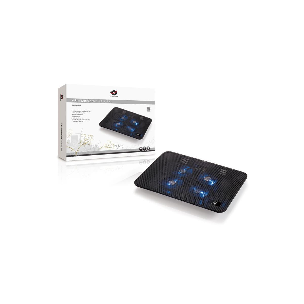 Conceptronic Pad di raffreddamento per notebook a 4 ventole