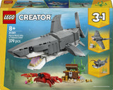 LEGO Creator 3 in 1 Squalo con Scrigno del Tesoro 31381 Set da Costruzione 379 Pezzi dai 8 Anni