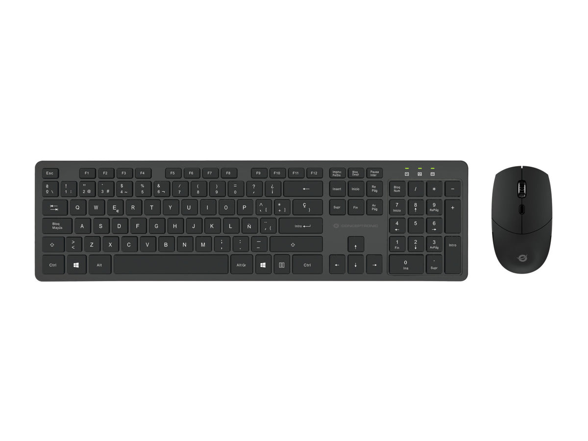 Conceptronic ORAZIO01ES tastiera Mouse incluso Ufficio RF Wireless QWERTY Spagnolo Nero