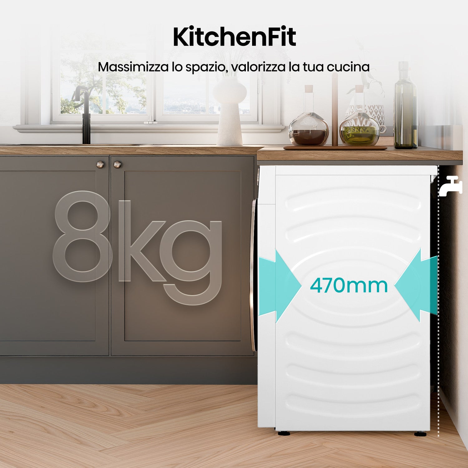 Hisense WF5I8043BWF lavatrice Caricamento frontale 8 kg 1400 Giri/min Bianco Venduto come Grado A 6901101832481