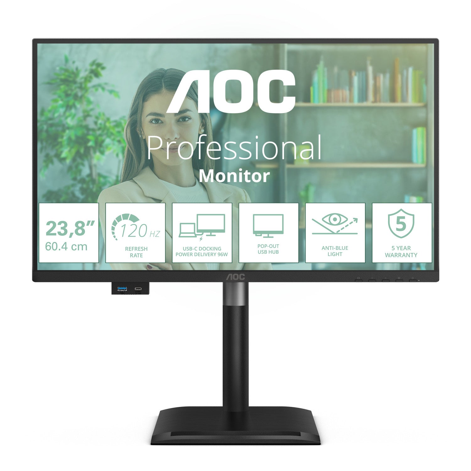 AOC 24P4CV Monitor PC 23,8 pollici 1920 x 1080 Pixel Full HD LED Nero