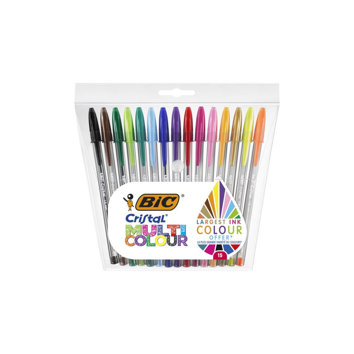 BIC Cristal Multicolour Penna a sfera 15 pz