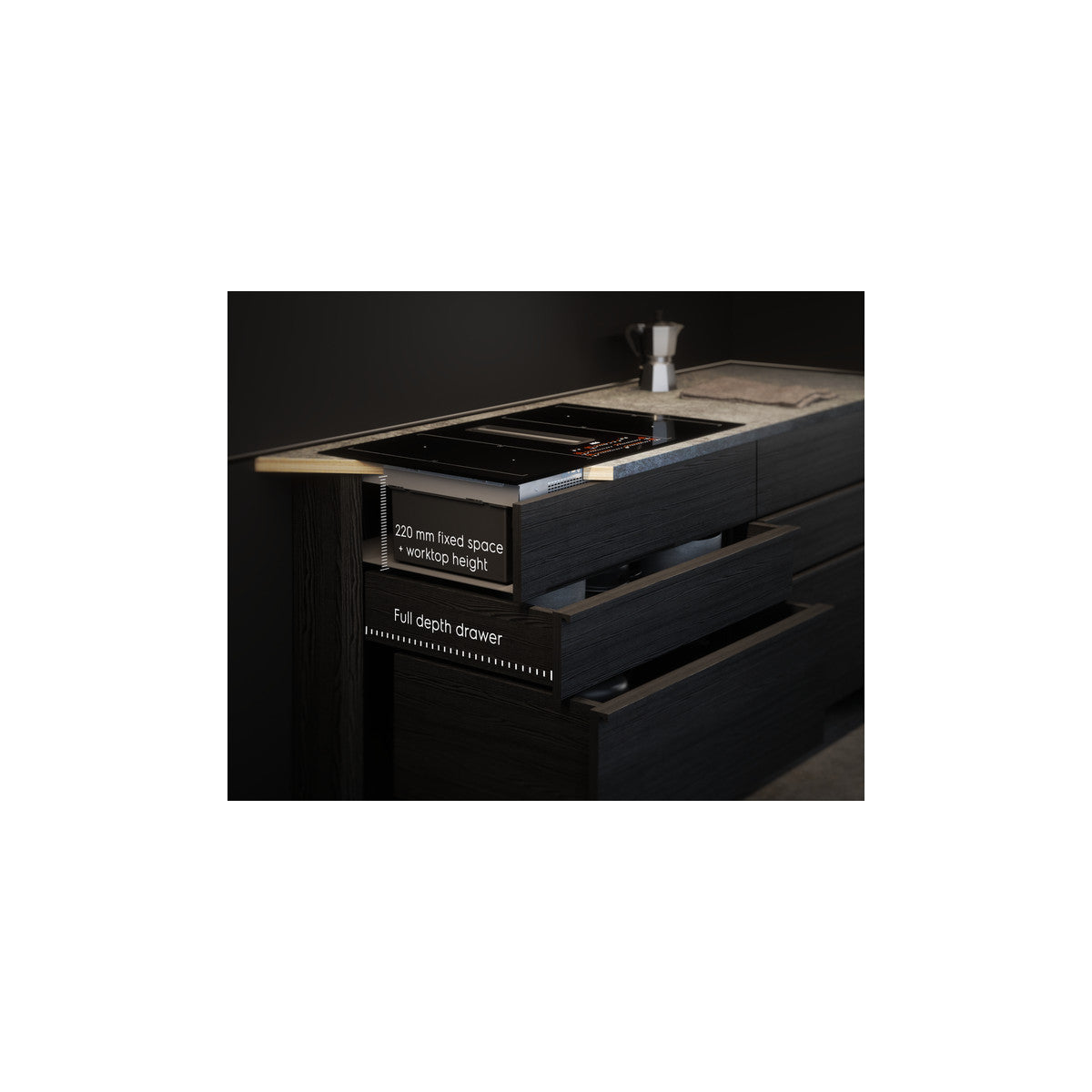 AEG CCE84779FB piano cottura Nero Da incasso 83 cm Piano cottura a induzione 4 Fornelli Cappa da incasso